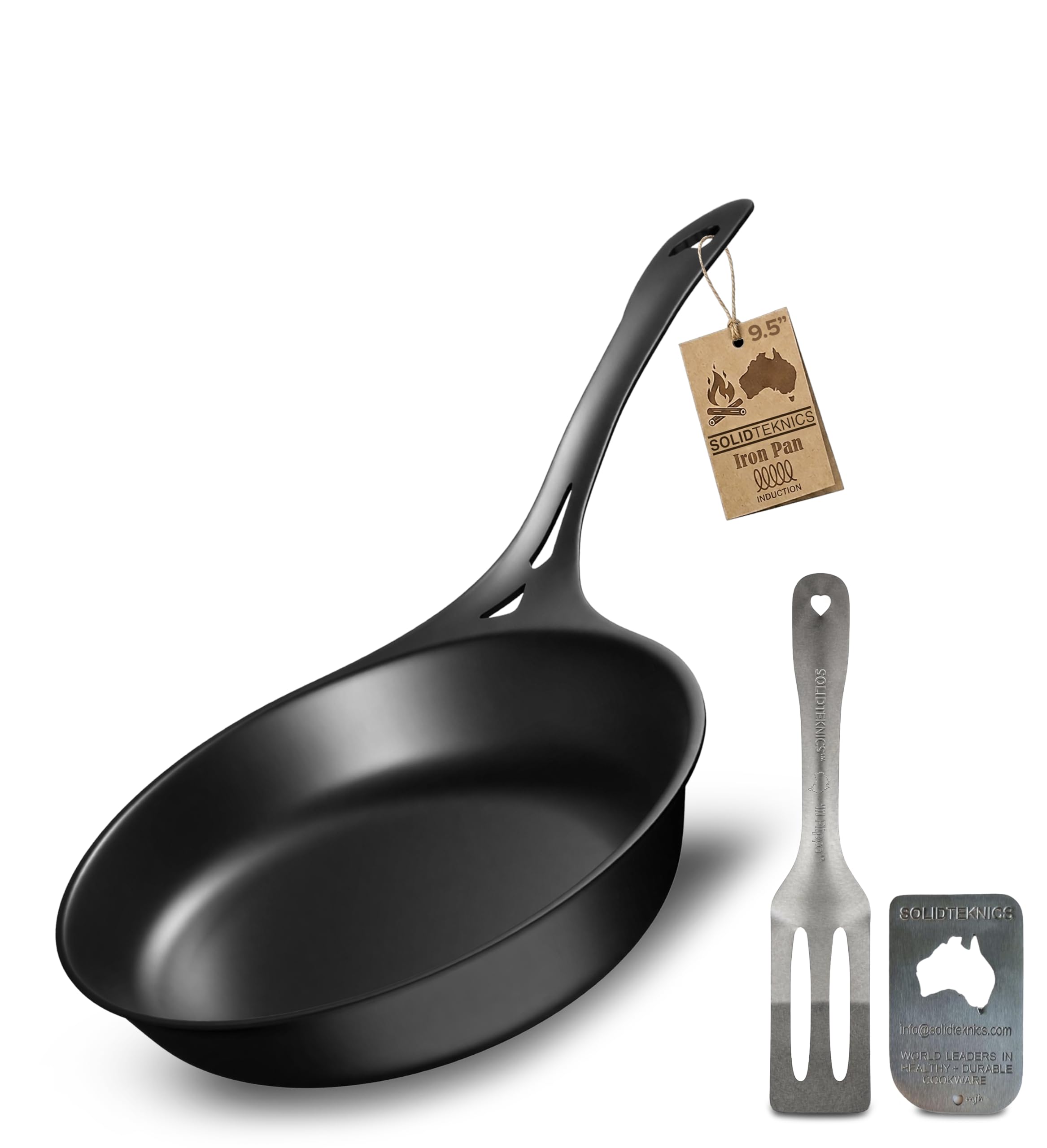 SOLIDTEKNICS AUSION Lightning Long Handle Skillet  Black, Set of 3