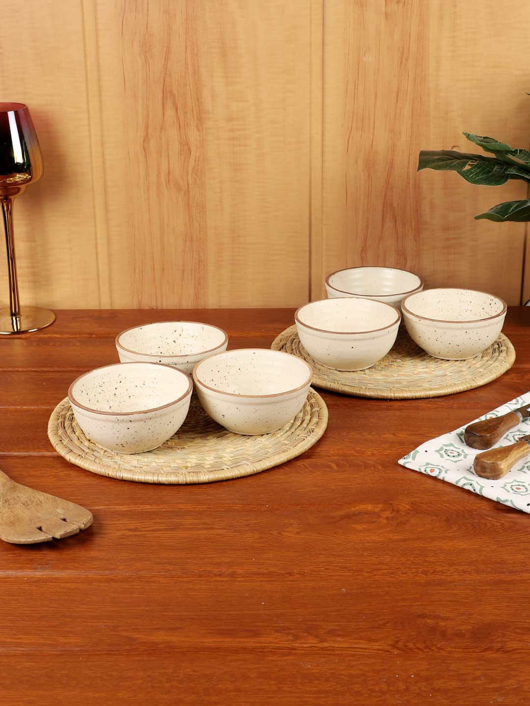 Miah Dcor Ceramic Bowls Set Of 6 Pcs Handcrafted Stoneware Matte Finish Dinner Bowl Katori Microwave Safe Freezer Safe Dishware