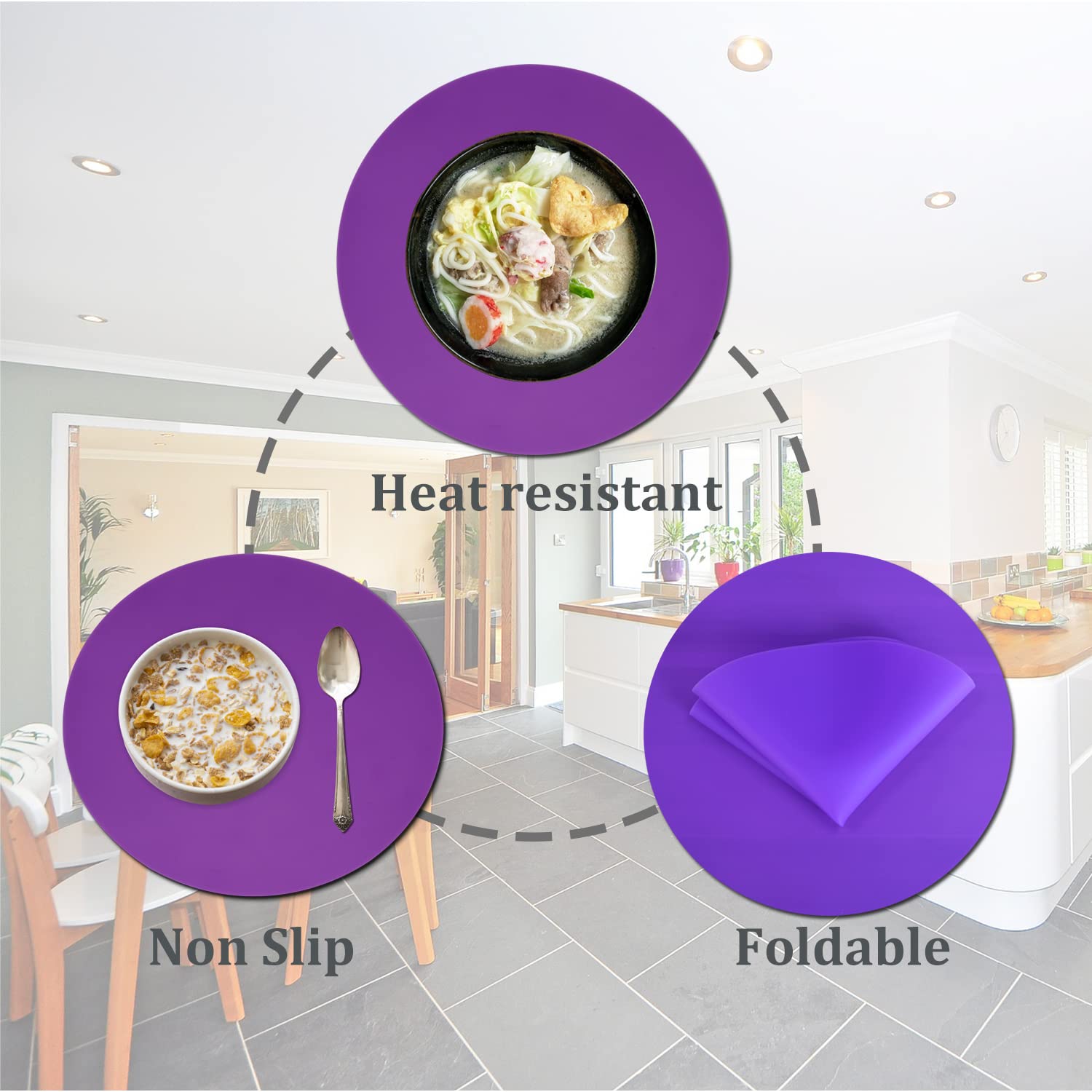 Silicone Microwave Mat 12 Inch, Non Stick Turntable Safe Baking Mat For Kitchen, Bpa Free Multi Purpose Heat Resistant Oven Mat,