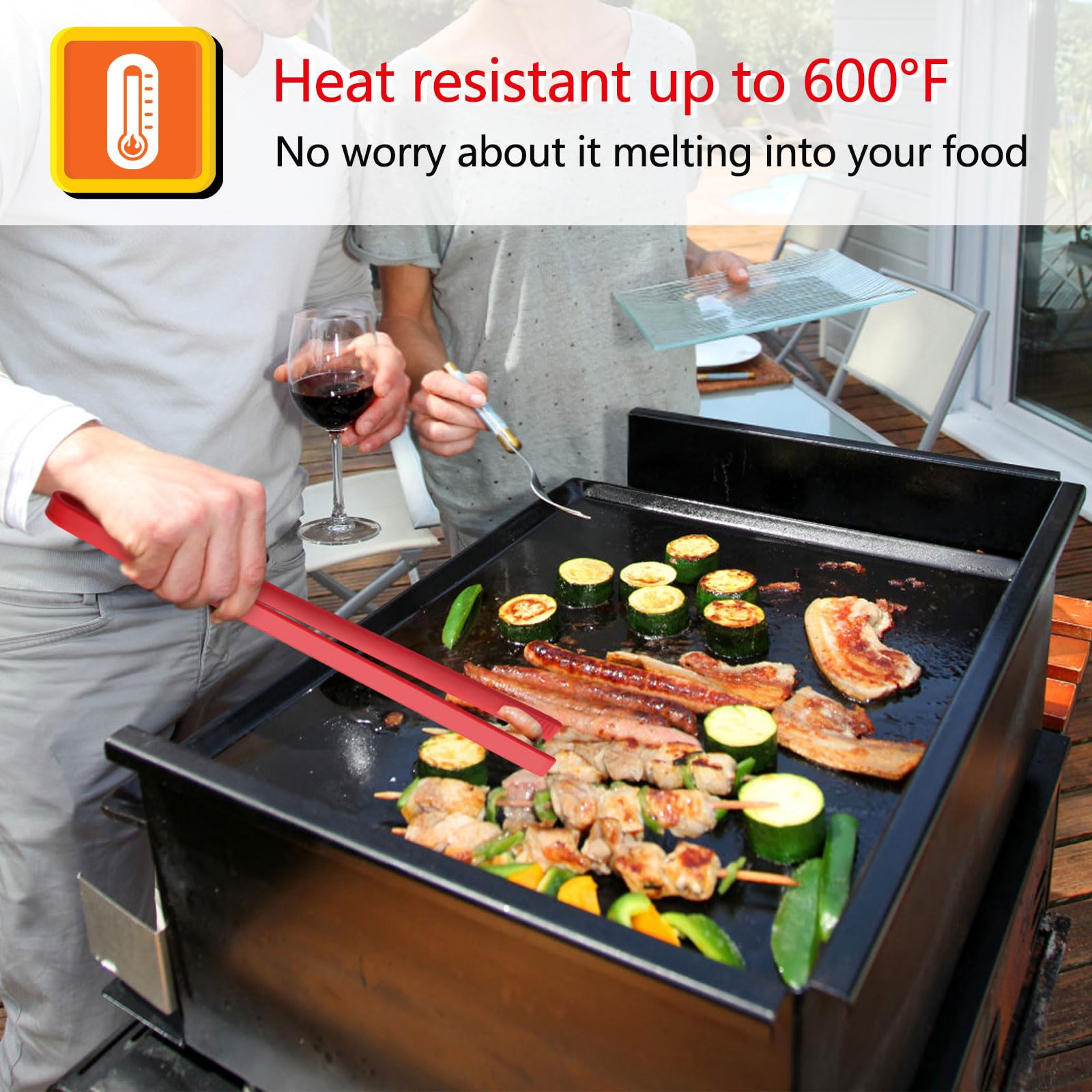 Armrouns 2Pcs Silicone Toast Tongs Anti-Slip, 11.8'' Silicone Kitchen Tong, Trivet Tongs For Cooking, Long Bbq Grilling Tongs Fo