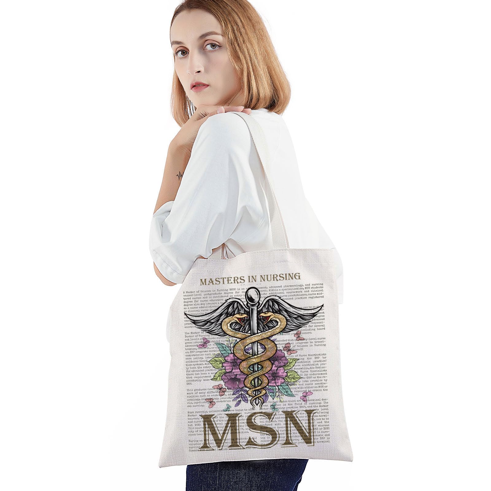 Bwwktop Masters In Nursing Tote Bag Masters In Nursing Gift Nursing Msn Nurse Shoulder Bag Msn Graduation Gifts (Msn)