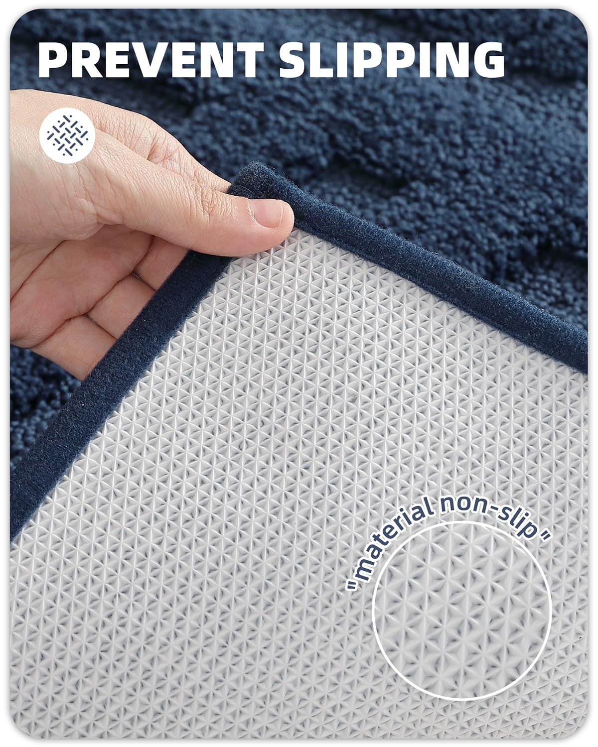 Color G Navy Blue Bathroom Rugs - Refresh Your Bathroom with Absorbent Dark Blue Microfiber Bath Mat - Non Slip  Soft  Washable  Quick Dry  20?32?Bath Rug Bathroom Carpet for Shower