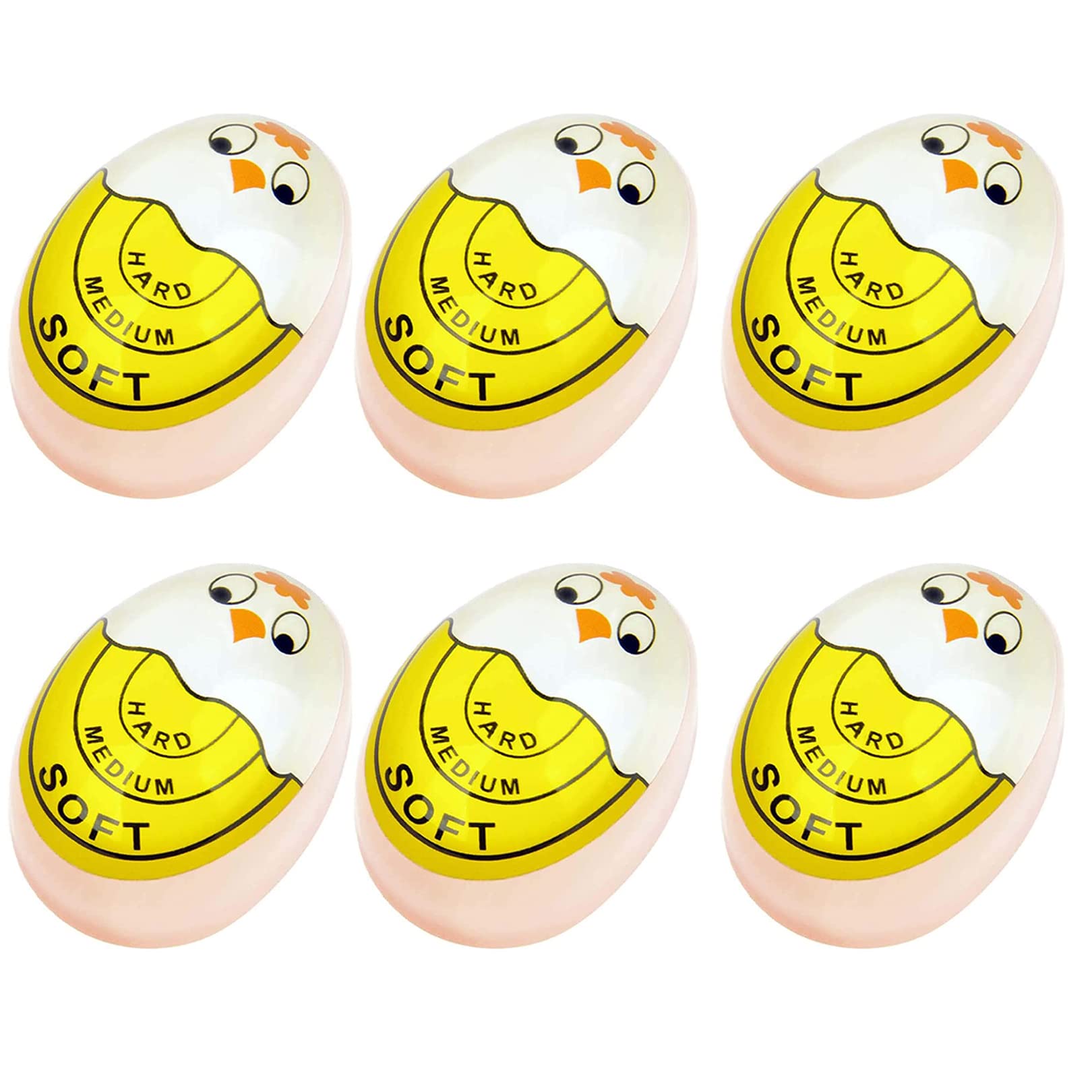 Egg Timer Sensitive Hard  Soft Boiled Color Changing Indicator Tells When Eggs Are Ready (Yellow 6 Pack)
