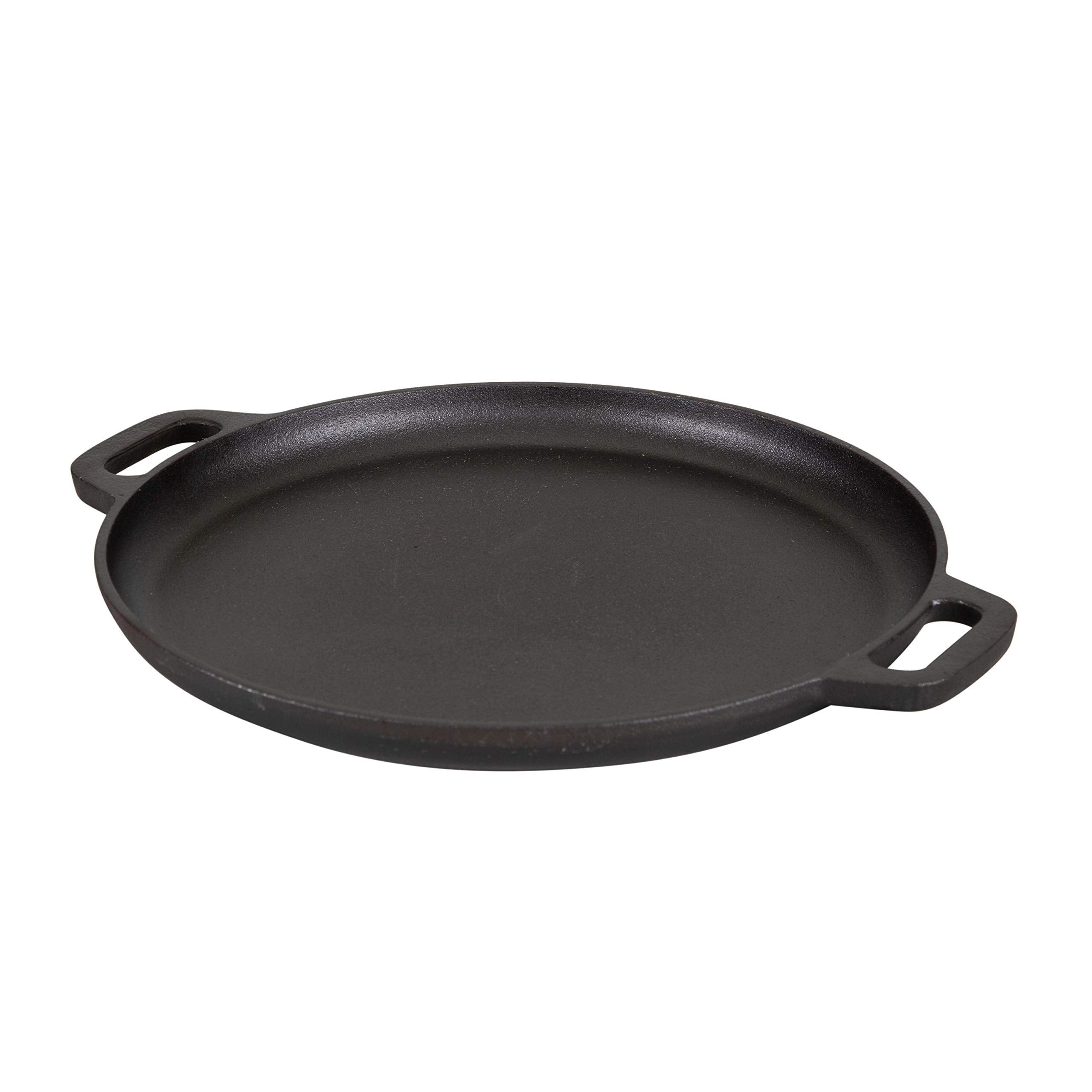 Stansport Pre-Seasoned Cast Iron Pizza Pan, 16.5" x 13.75", Gray, Model 16006