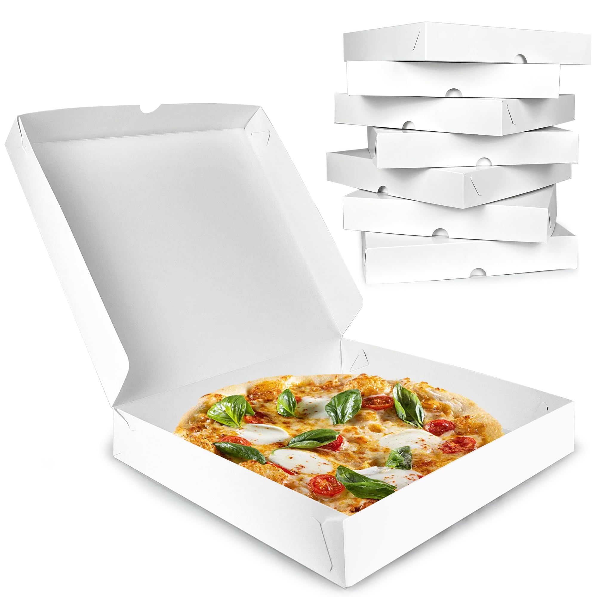 MUMULULU 8PCS Pizza Boxes 12x12x1.9 Inch White Pizza Box For Homemade Pizzas and Crafts