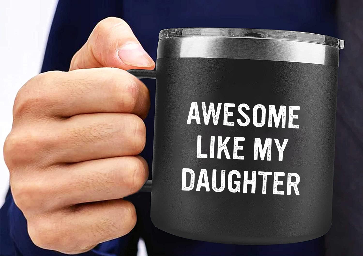 Edizzone Funny Mug for Dads Fathers Day Gift from Daughter Wife (Awesome Like My Daughter) Dad Gifts, Best Dad Birthday Gift - C