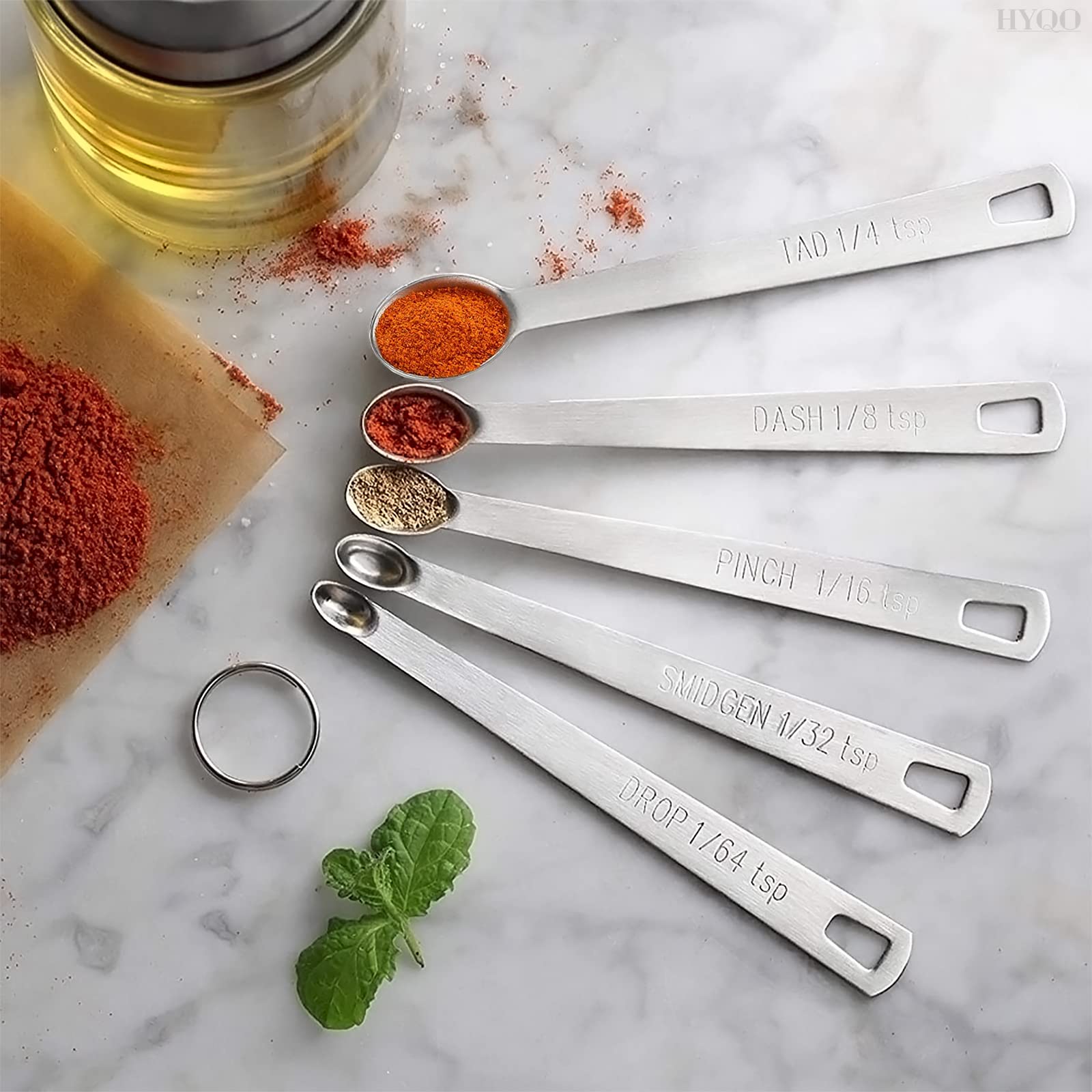 5Pcs Stainless Steel Measuring Spoons - Mini Measuring Spoons Set Teaspoon Measuring Spoons Stainless Steel Coffee Measuring Spo