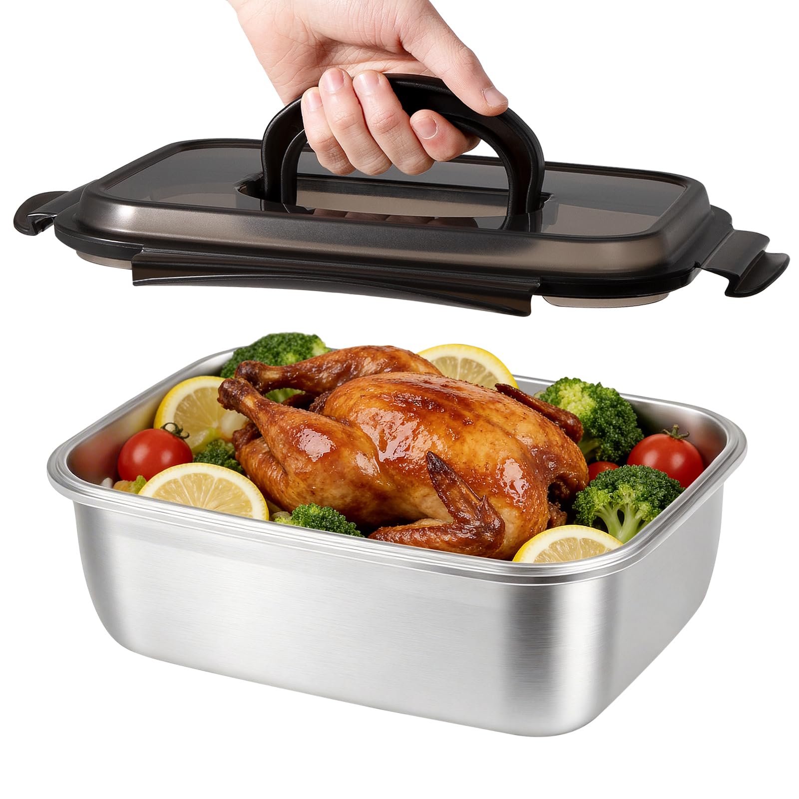 QCQHDU Kimchi Containers, Stainless Steel Food Storage Containers with Lids