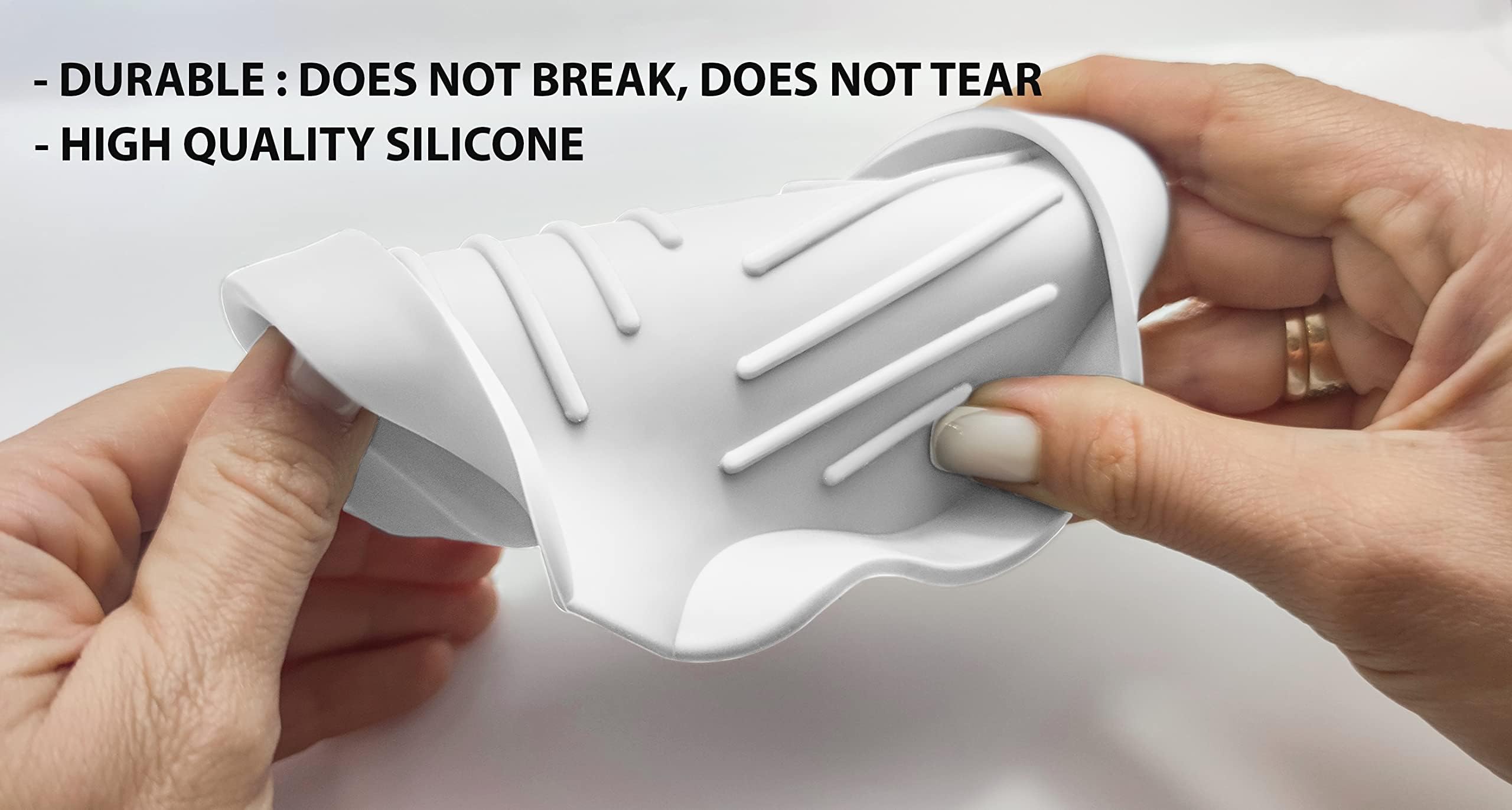 2 Pcs White Silicone Self Draining Rectangular Soap Dishes - Waterfall Soap Trays - Soap Dishes For Bar Soap - Soap Boxes - Soap