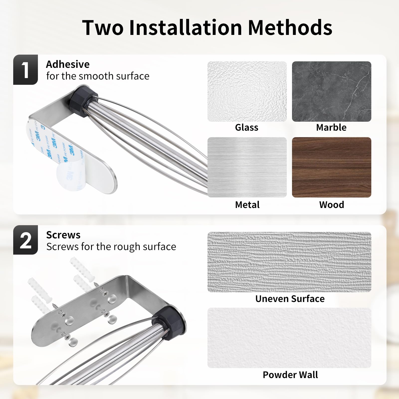 Fixwal Paper Towel Holder Under Cabinet, Single Hand Operable Wall Mount Paper Towel Holder With Damping Effect, Bend-Resistant,