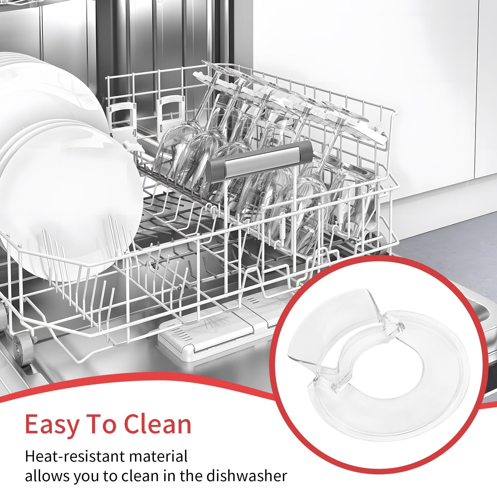 Updated Pouring Shield For Kitchenaid 4.5-5 Quart Tilt-Head Stand Mixers, Stand Mixer Splash Guard Fits Stainless Steel, Glass,