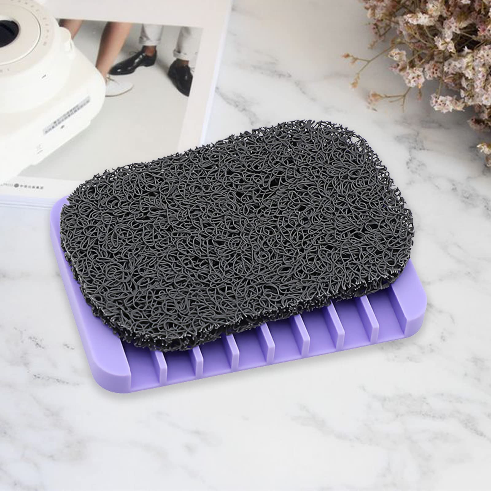 Soap Saver Pads 4 Pcs Non-Slip Soap Holder Pad Self Draining Soap Bar Holder Pads Assortment Kit Soap Saver For Shower Kitchen B