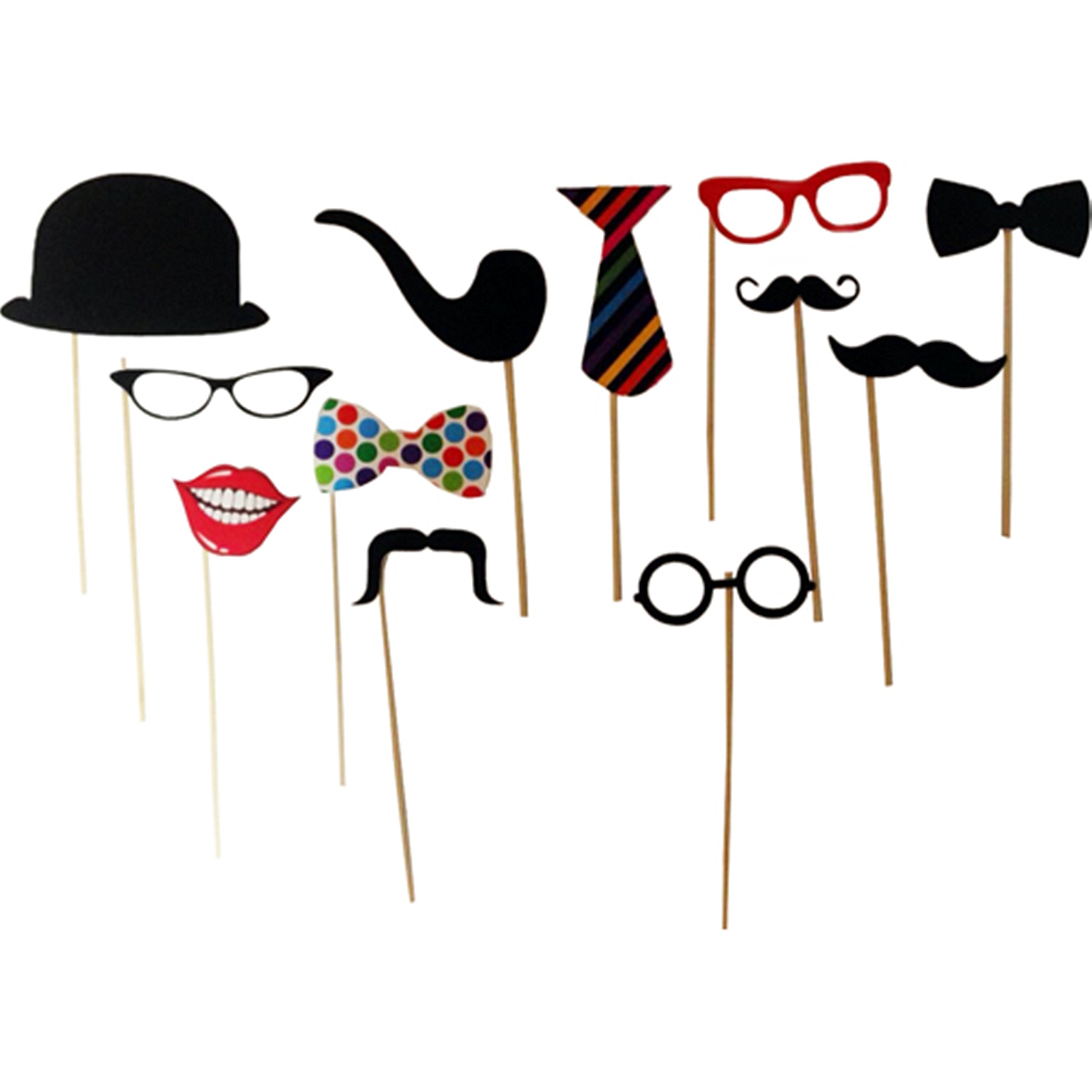 Funcart Party Photo Booth Props DIY Kit(12 Pieces)