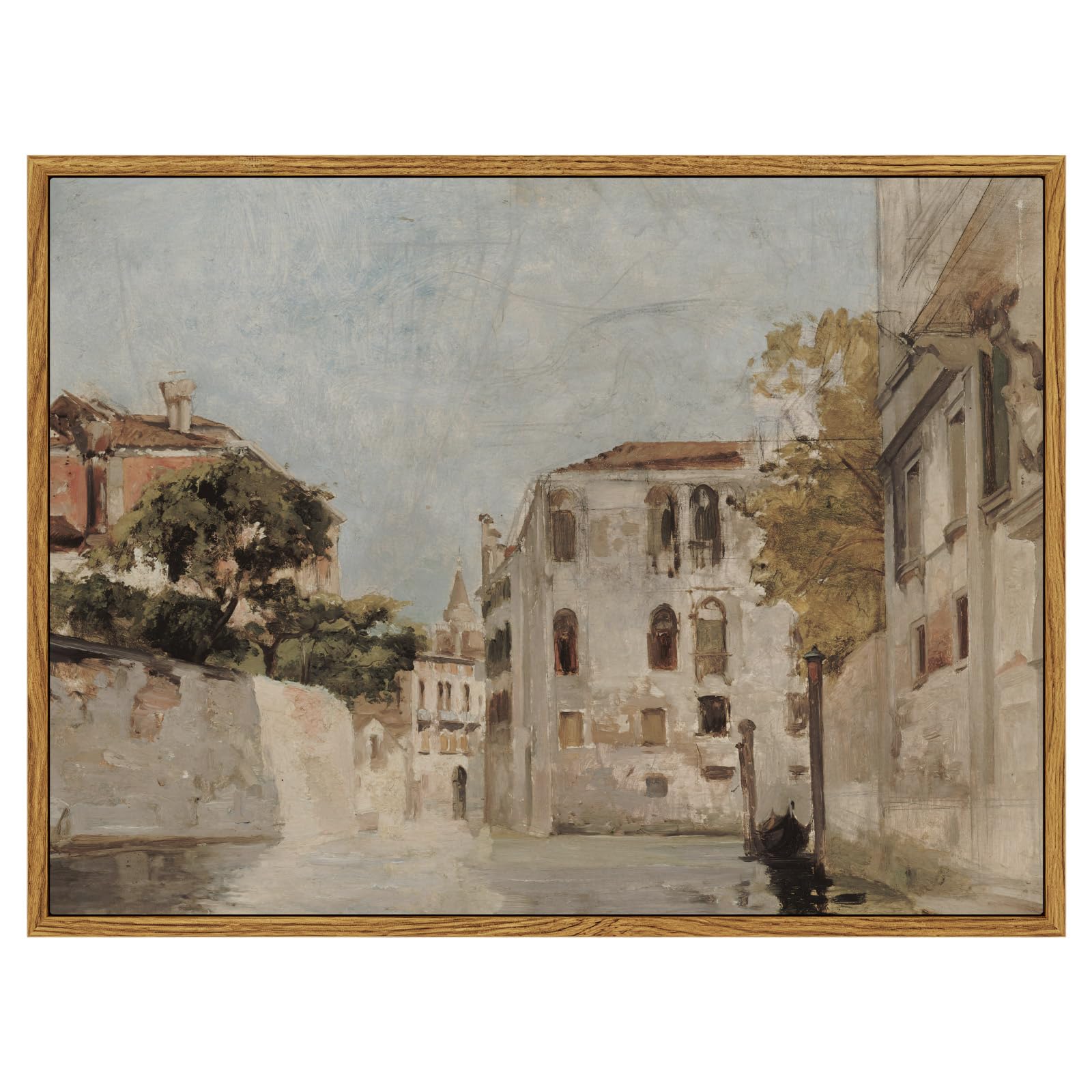 InSimSea Framed Wall Art for Living Room Classical Cityscape Artwork Wall Decorations View of Venice Canvas Prints Bathroom Pict