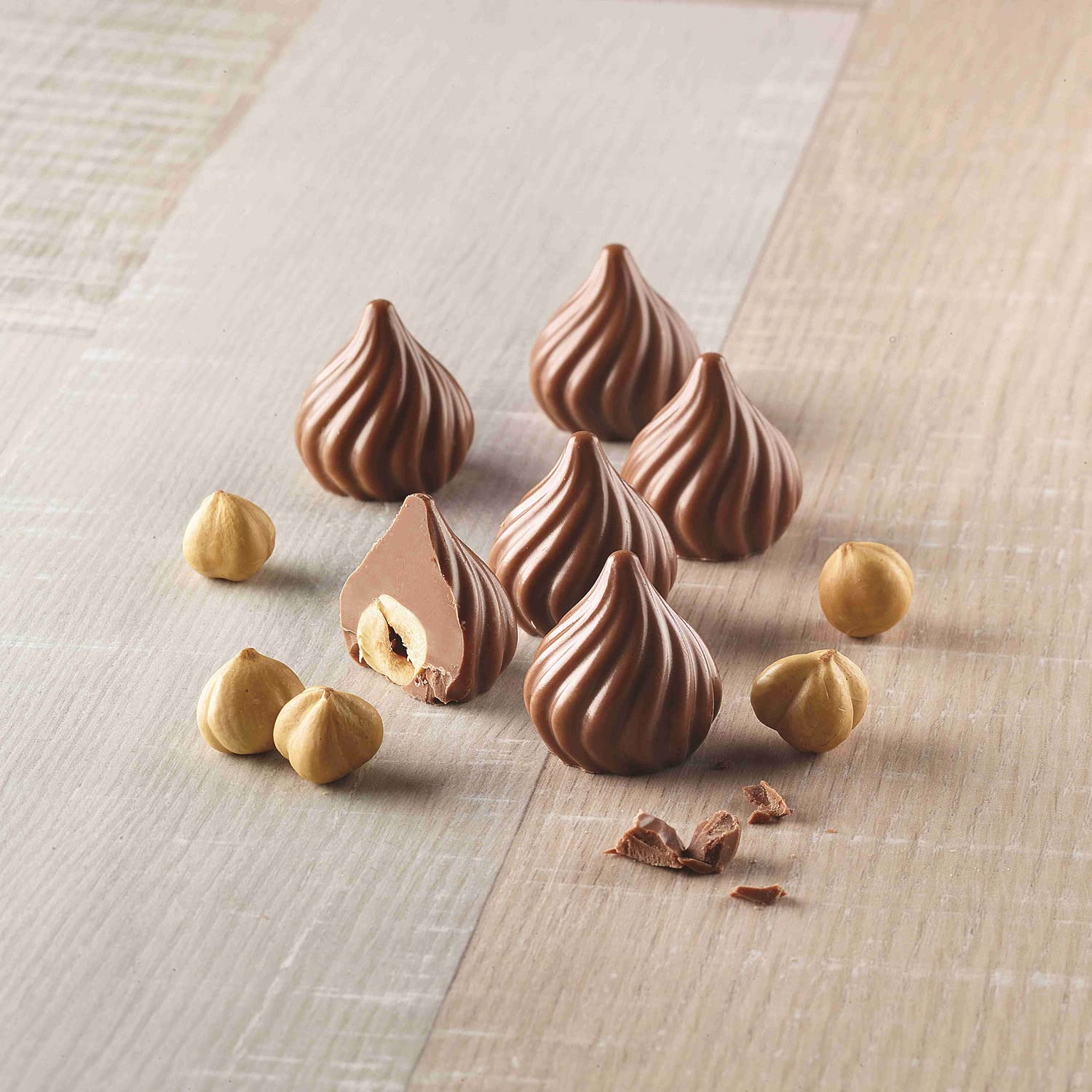 Silikomart 3D-Pralinenform Flamme, 15Er-Form Silicone Mould Choco Flame, 8 Ml X 15, Brown
