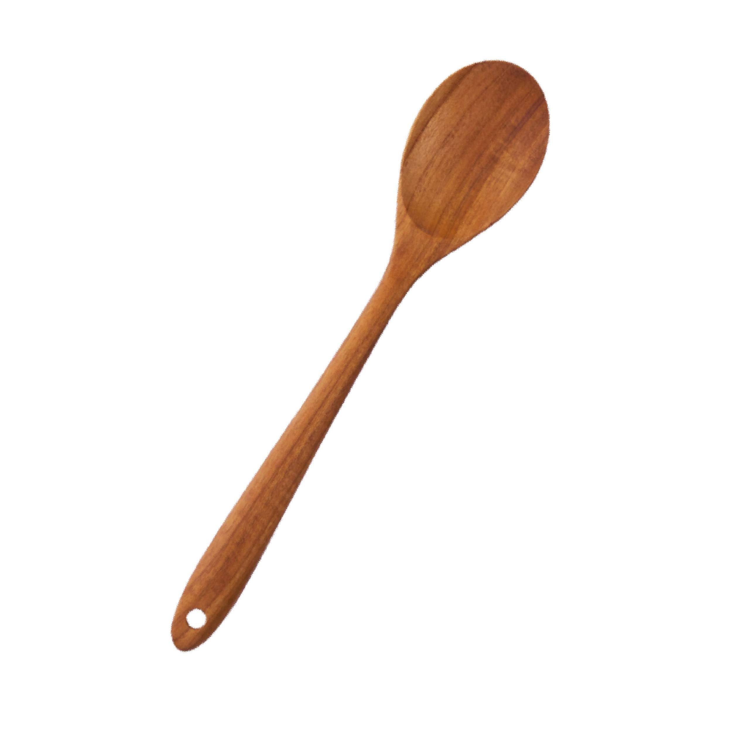 Teak&Treat Wooden Spoon For Cooking, Mixing, Serving - Good Grip Multi-Purpose Kitchen Utensil 13.5 - Teak Utensils (Teak Cook
