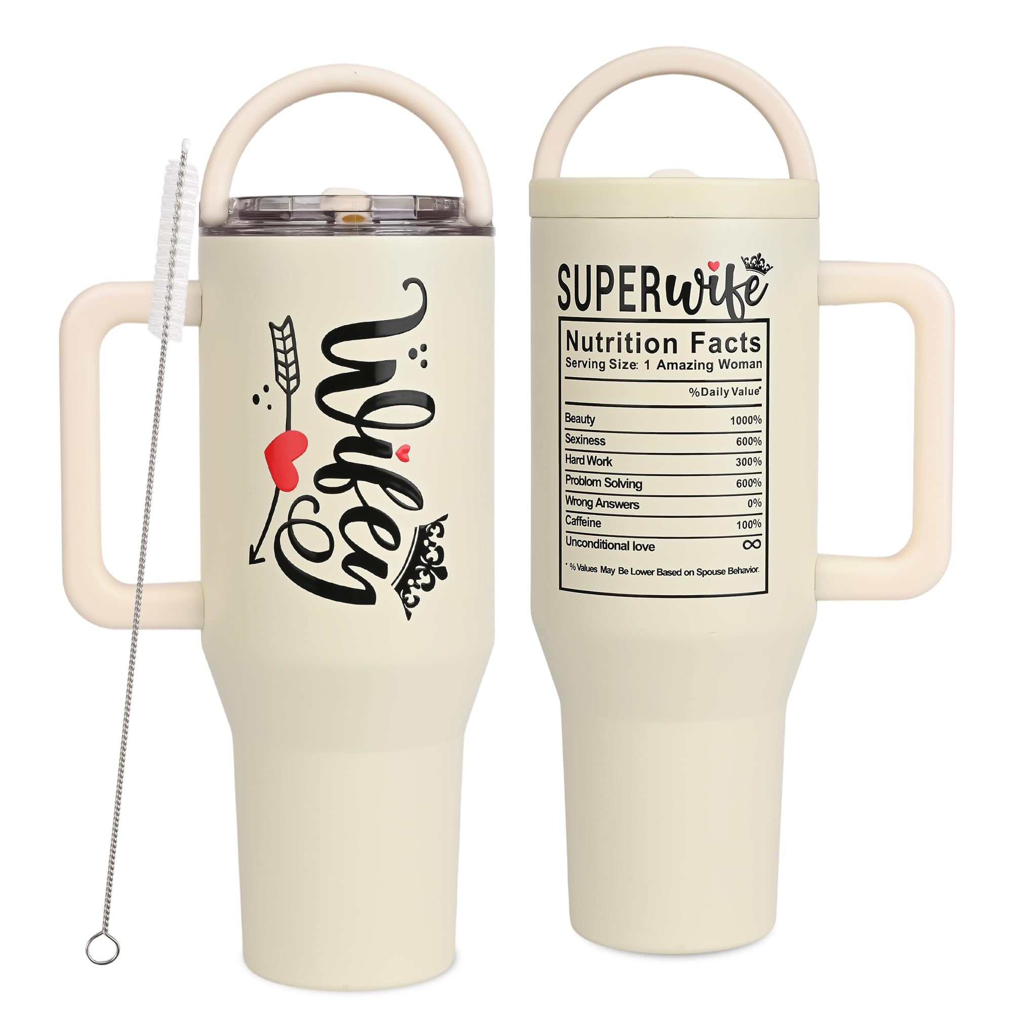 vaanshie Valentine Gifts For Wife from Husband - Wifey Tumbler 40oz - Stainless Steel Insulated Travel Mug, Wife Gift from Husba