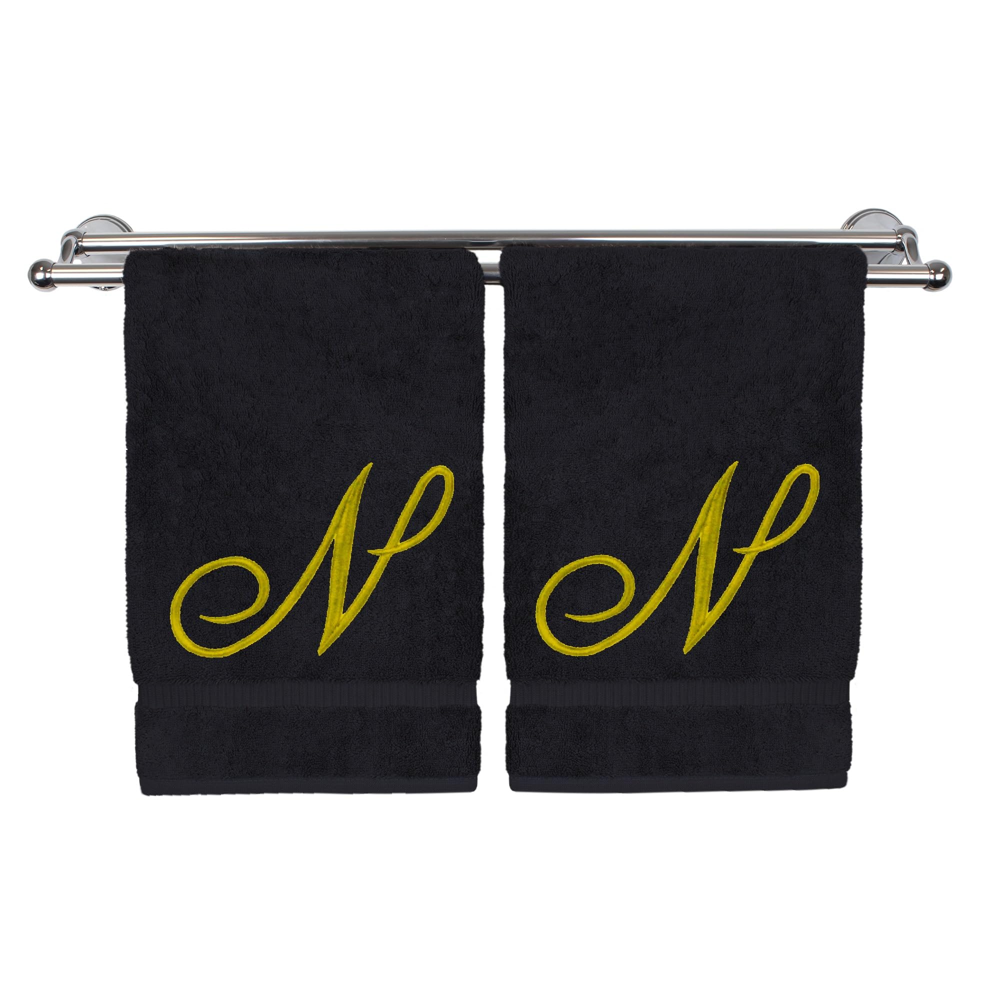 Monogrammed Hand Towel, Personalized Gift, 16 X 30 Inches - Extra Absorbent 100% Turkish Cotton- Soft Terry Finish - For Bathroo