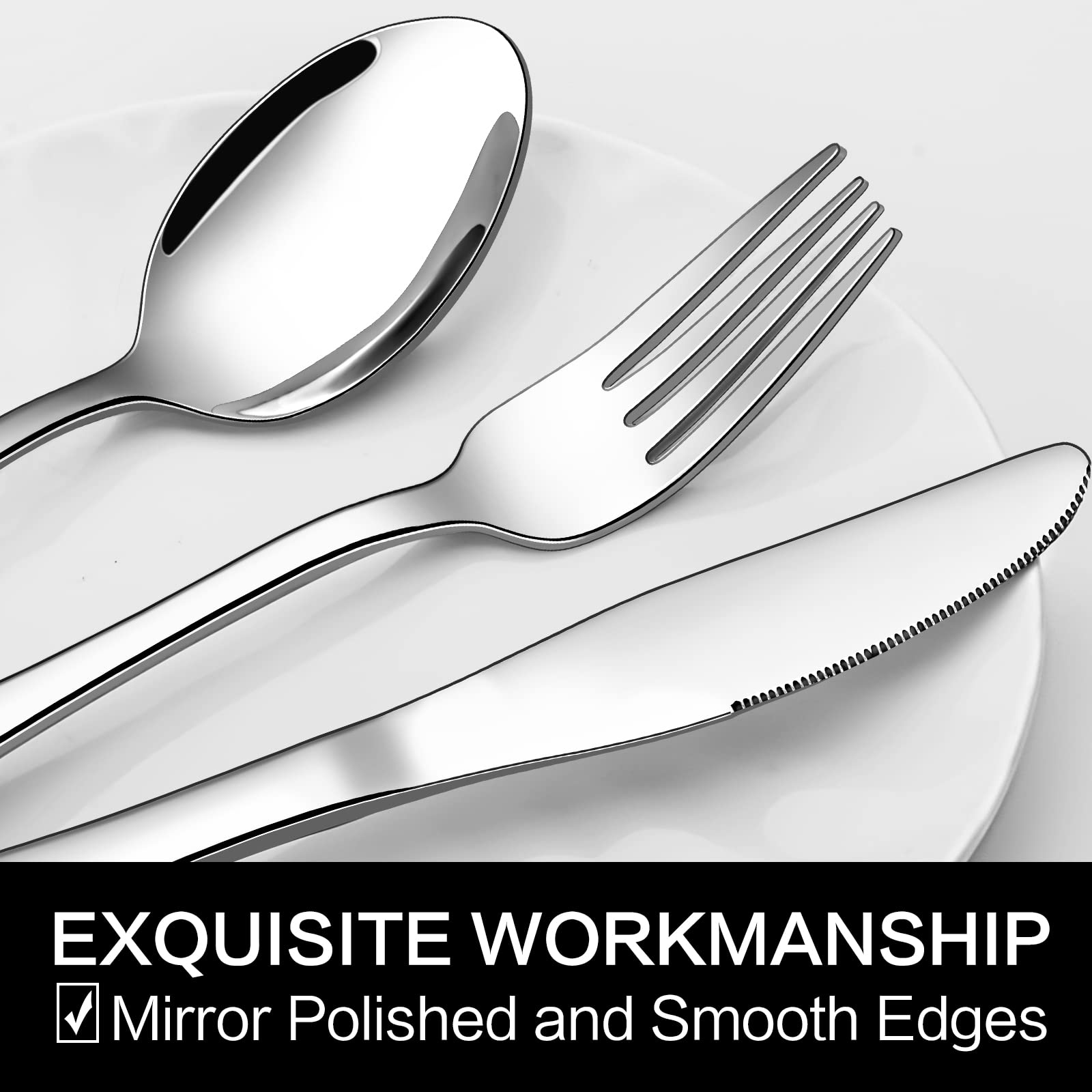 68-Piece Silverware Set With Serving Utensils, Heavy Duty Stainless Steel Flatware Set For 12, Food-Grade Tableware Cutlery Set,