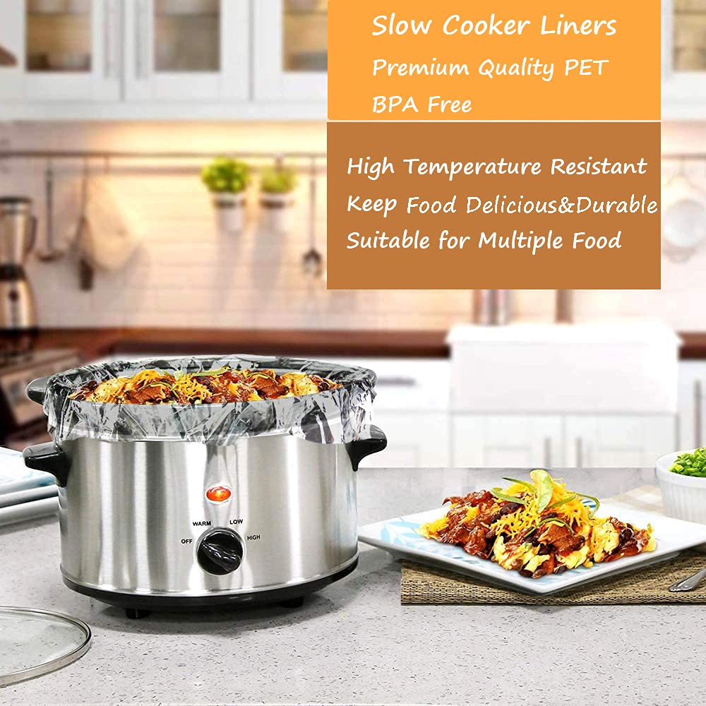 32 Counts Slow Cooker Liners Small Size( 11 X 16 Inch) Kitchen Disposable Cooking Bags Fits 1 To 3 Quarts Safe For Oval Or Round