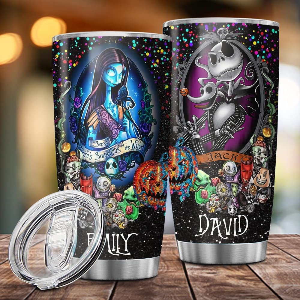 So Many Pets Personalized Sally&Jack Couple Nightmare Art Halloween Tumbler Anniversary Valentine Gifts For Him Her Wife Husband