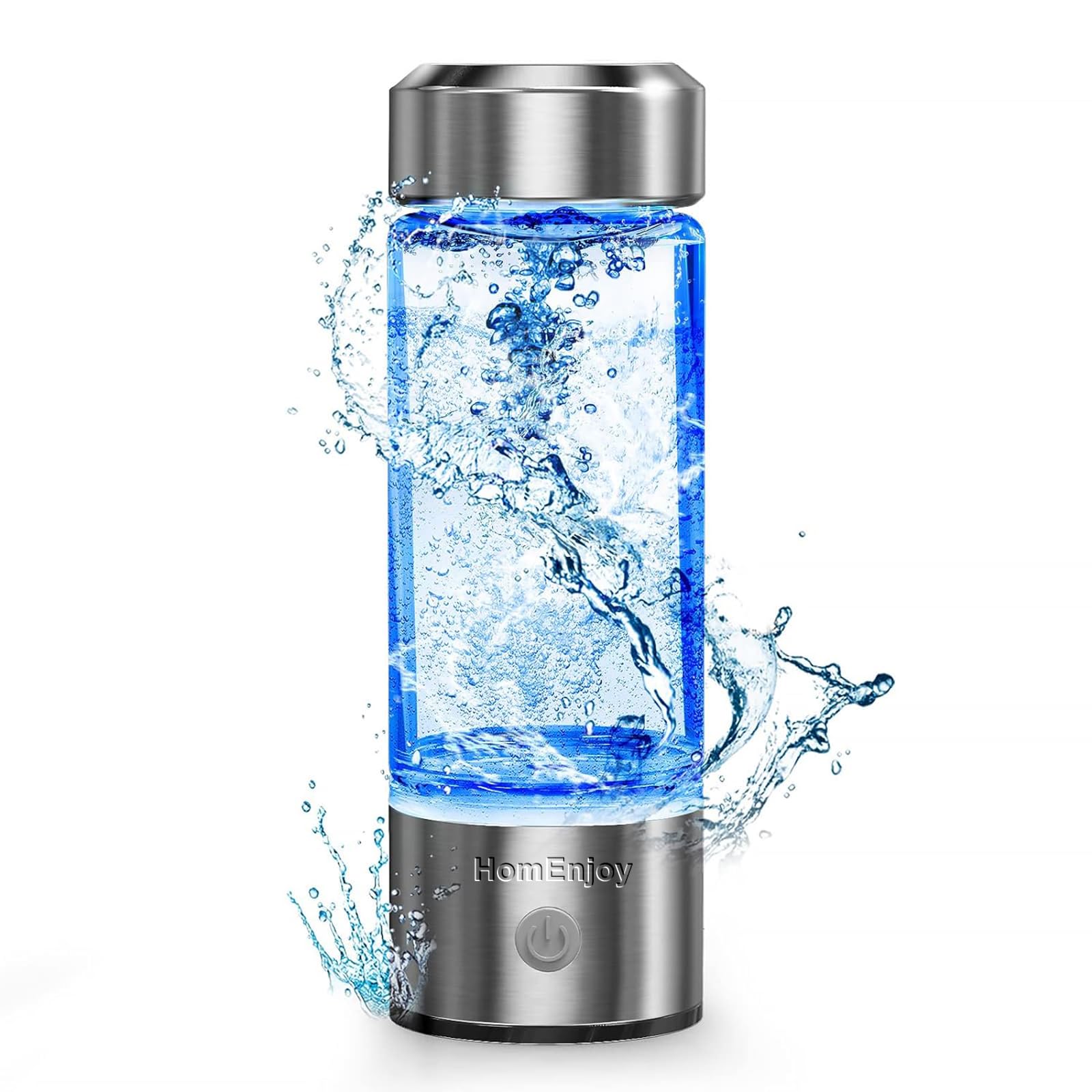 HomEnjoy Hydrogen Water Generator Bottle, SPE & PEM Technology, 14OZ Portable Rechargeable Hydrogen Water Ionizer Machine, for H