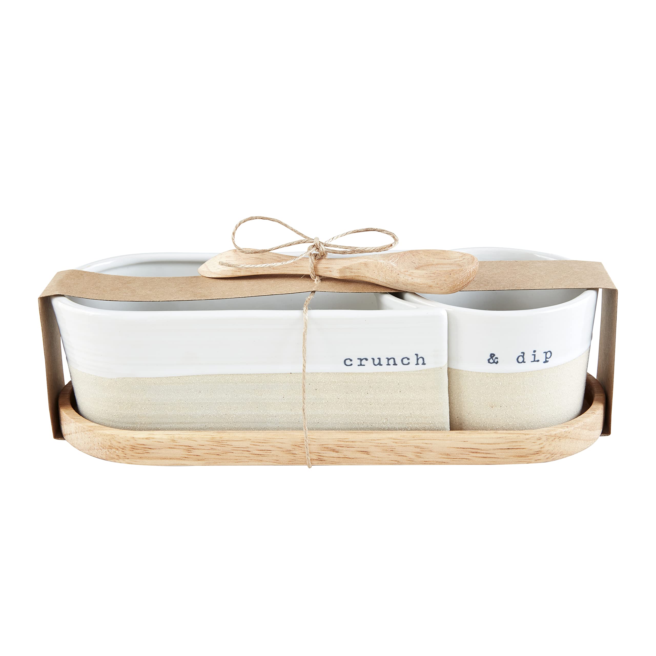 Mud Pie Farm Sectioned Server Set; Assembled 4'' X 9 1/2'' | Spoon 5'', Cream