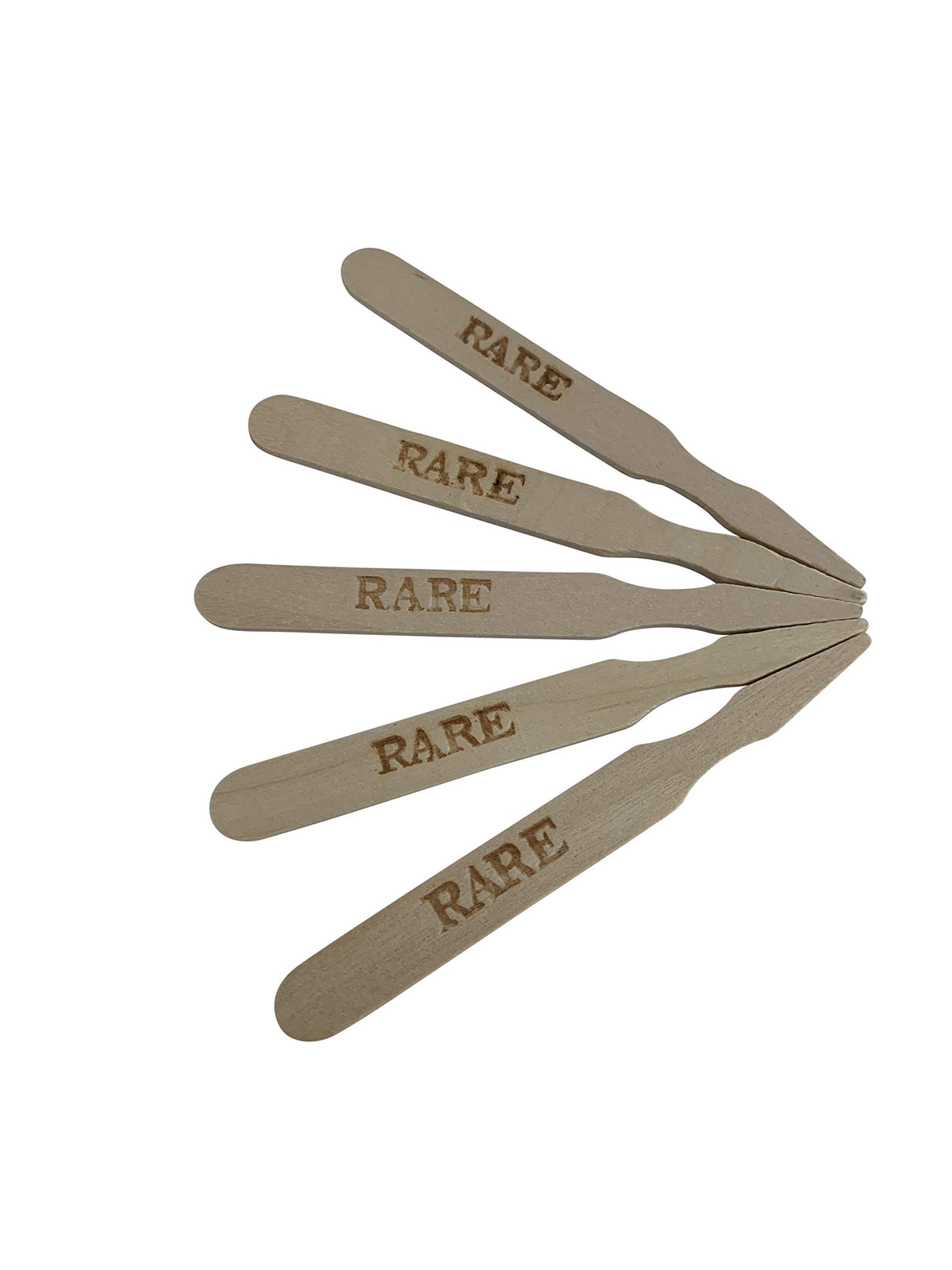 Kingseal 3.5 Inch Natural Birch Wood Steak Markers, Heat Stamped, Rare, Eco Friendly, Bulk Pack - 500 Count Per Box