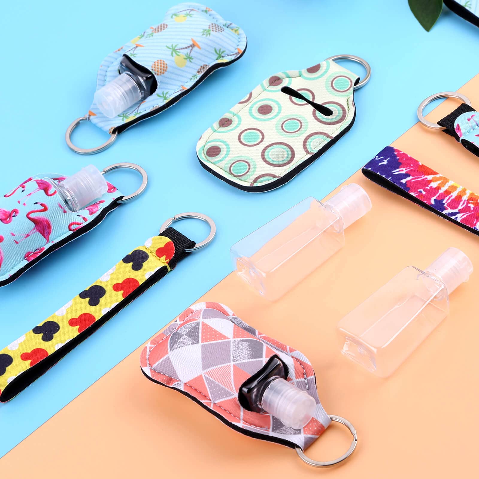 Empty Hand Sanitizer Holders Set 60Pcs, Include 20 Portable Refillable Travel Bottle Container With Flip Cap, 20 Reusable Bottle