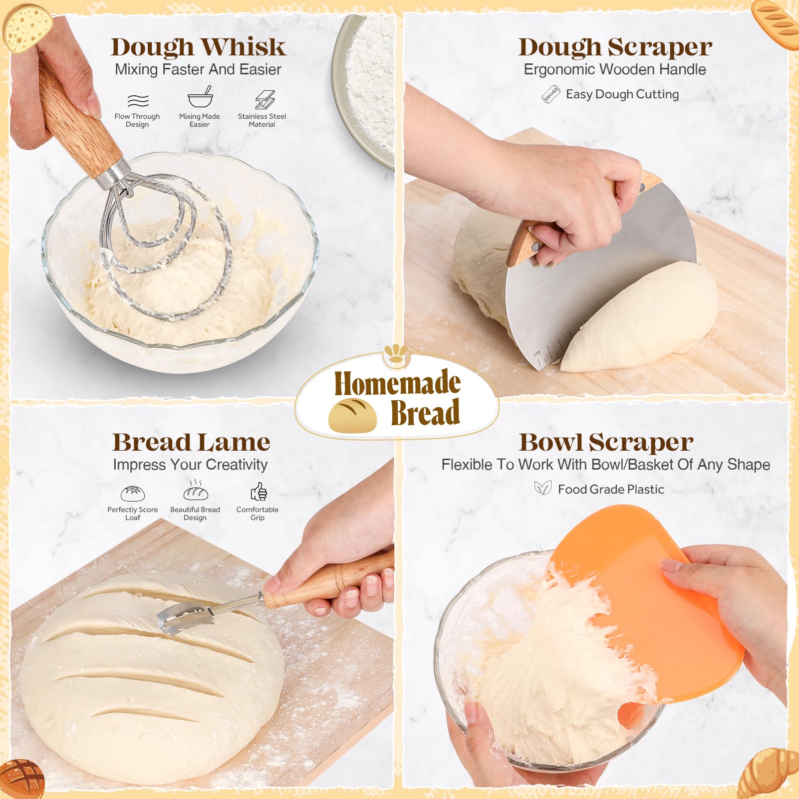 Sourdough Starter Kit, Sourdough Bread Baking Supplies, Sourdough Kit for Modern Home and Kitchen, Sourdough Bread Basket, Sour