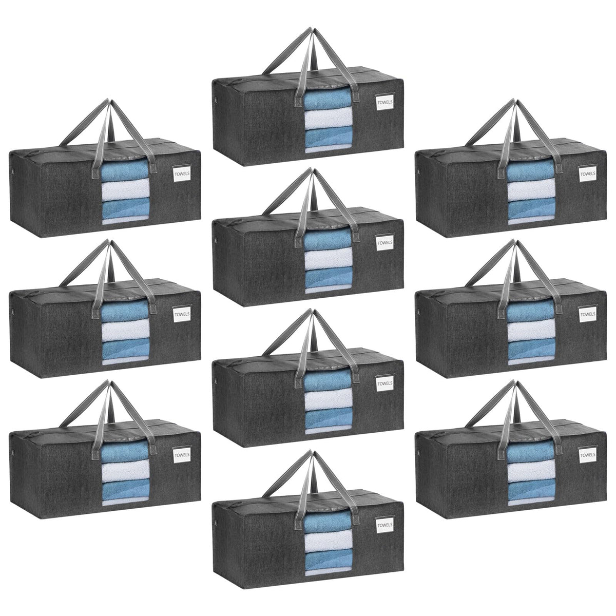 Veno 10 Pack Moving Bags Extra Large Storage Bags For College Move-In, Heavy-Duty Storage Totes, Packing Boxes, And Wardrobe Mov