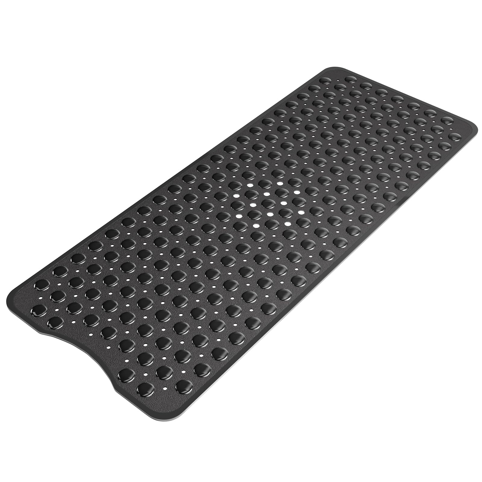 AmazerBath Black Bath Mat for Tub Non Slip Bathtub Mat  40 x 16 Inches  Bath Tub Mats Non Slip Shower Mat with Suction Cups and Drain Holes  Non Slip Bath Mat for Shower Machine Washable