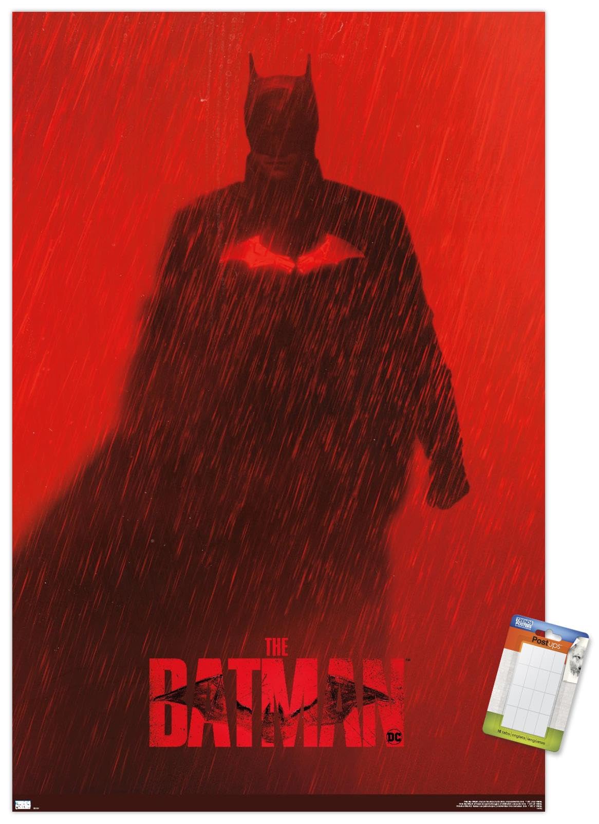 Trends International Dc Comics Movie The Batman - Batman Teaser One Sheet Wall Poster, 22.375'' X 34'', Poster & Mount Bundle