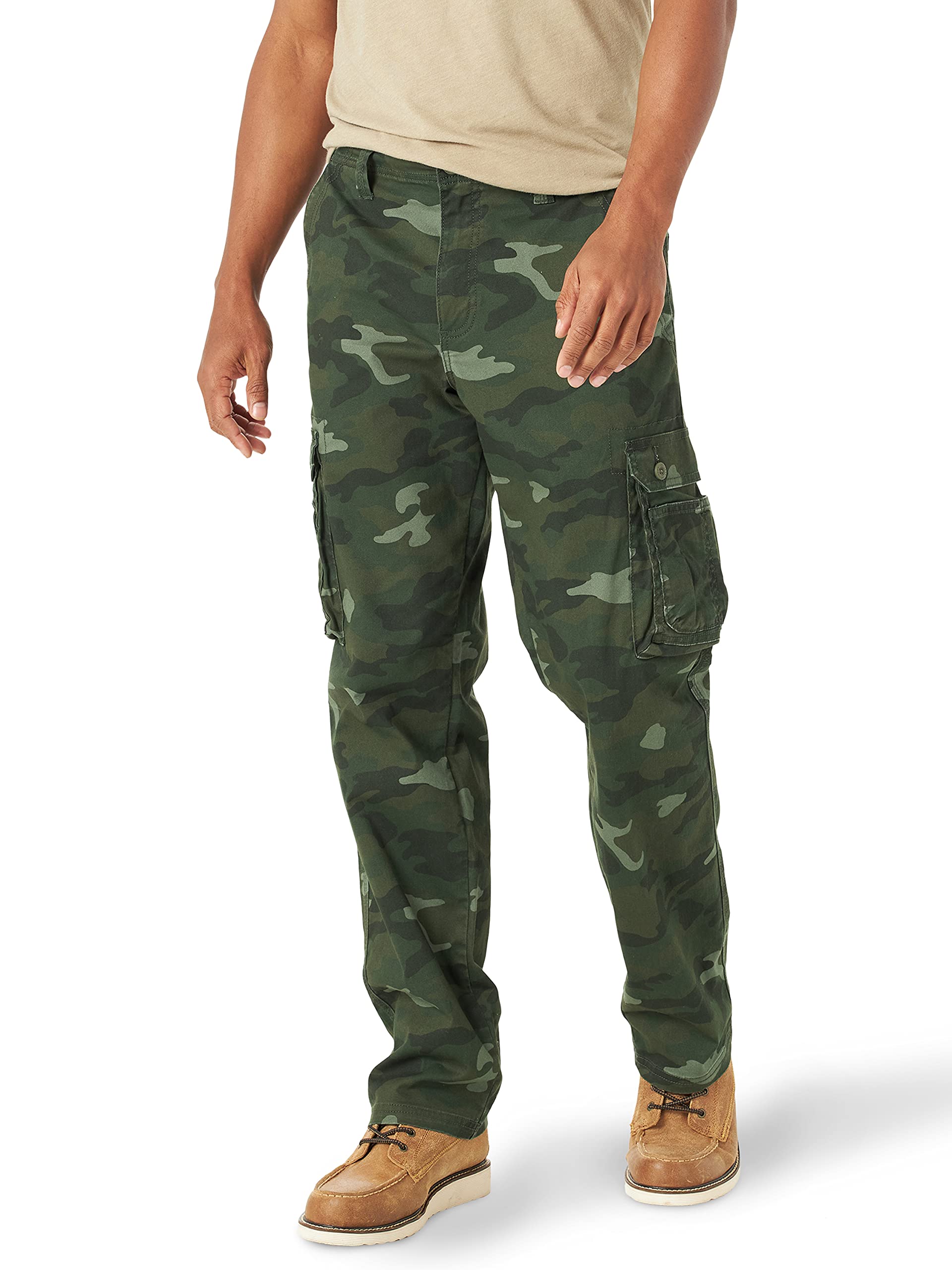 Lee Mens Wyoming Relaxed Fit Cargo Pant, Green Camo, 38W X 32L
