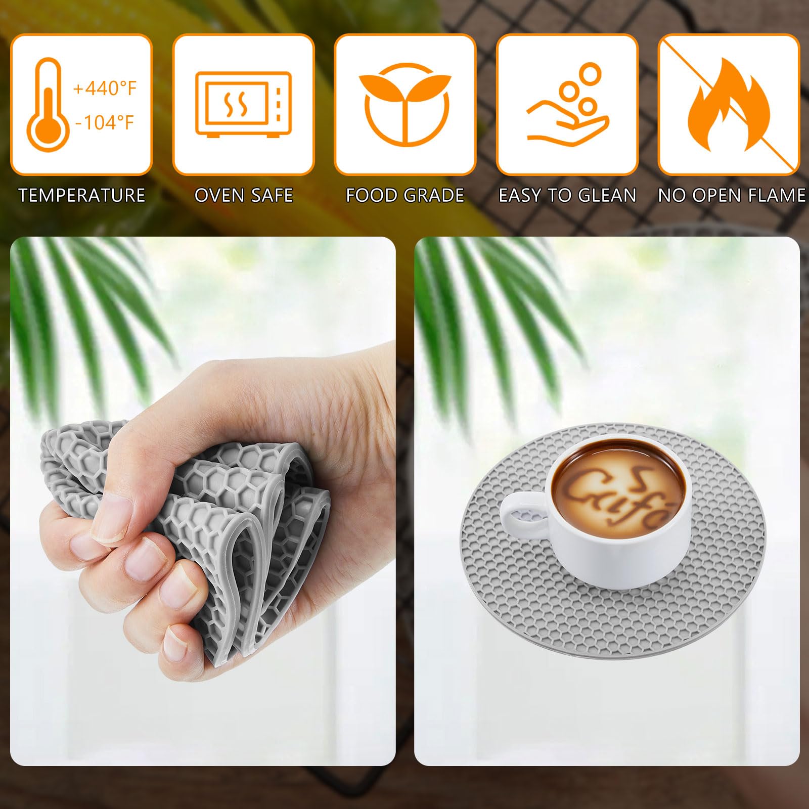 Dandat 24 Pcs Silicone Trivets For Hot Dishes Non Slip Hot Pads For Kitchen Multipurpose Pot Holders For Kitchen Easy To Wash He