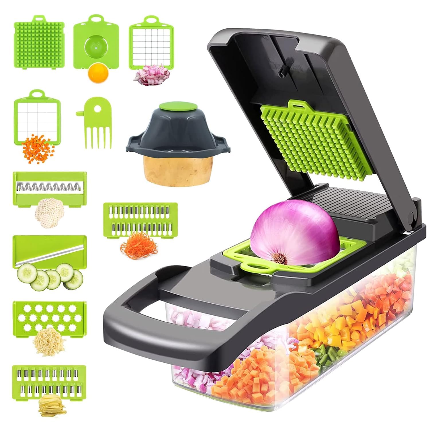 Gopinathji Vegetable Chopper, Vegetable Chopper With Container, Multifunctional Vegetable Chopper, Vegetable Cutter, Food Choppe