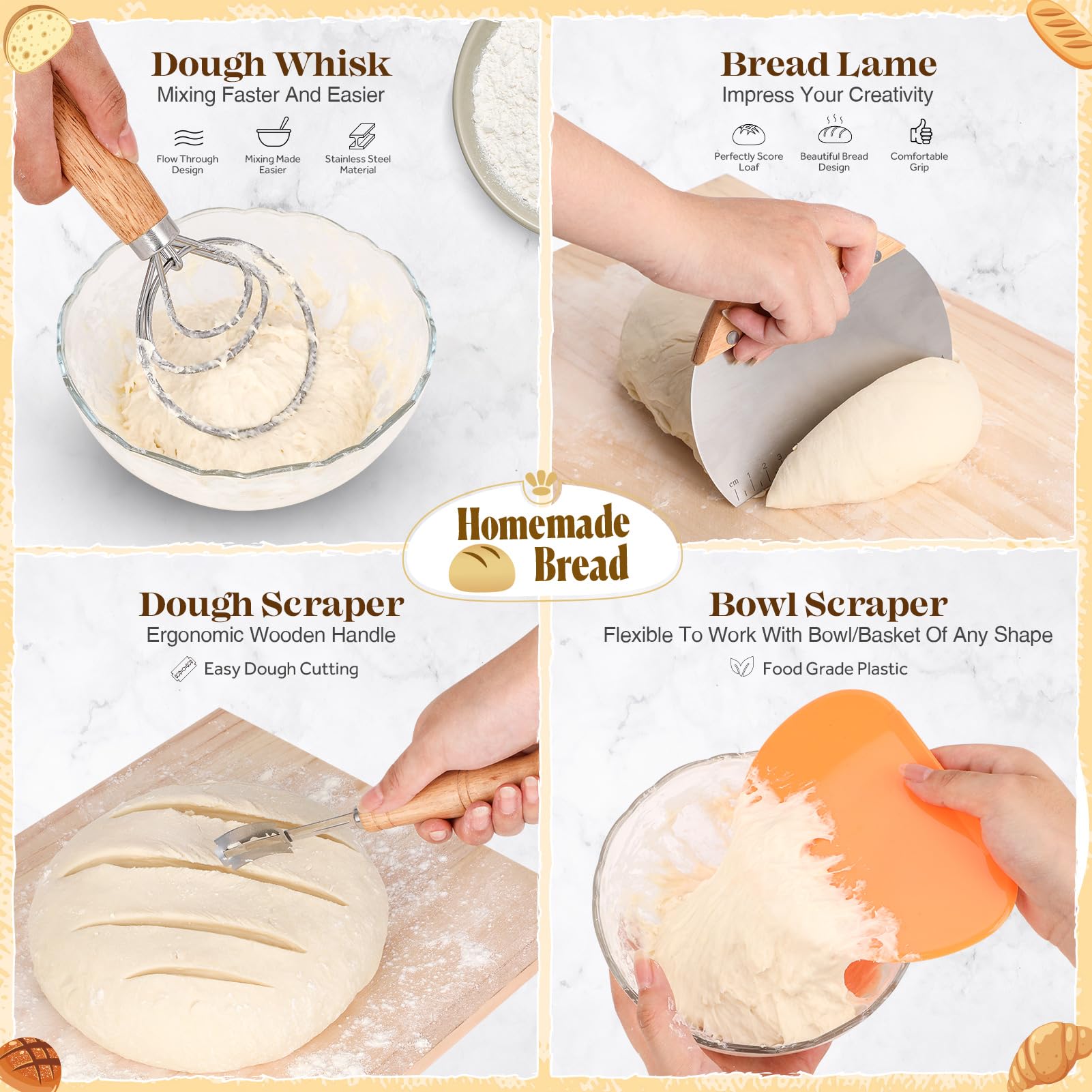 Sourdough Starter Kit, Sourdough Bread Baking Supplies, Bread Proofing Basket, Bread Making Tools, Bread Making Kit, Sourdough P