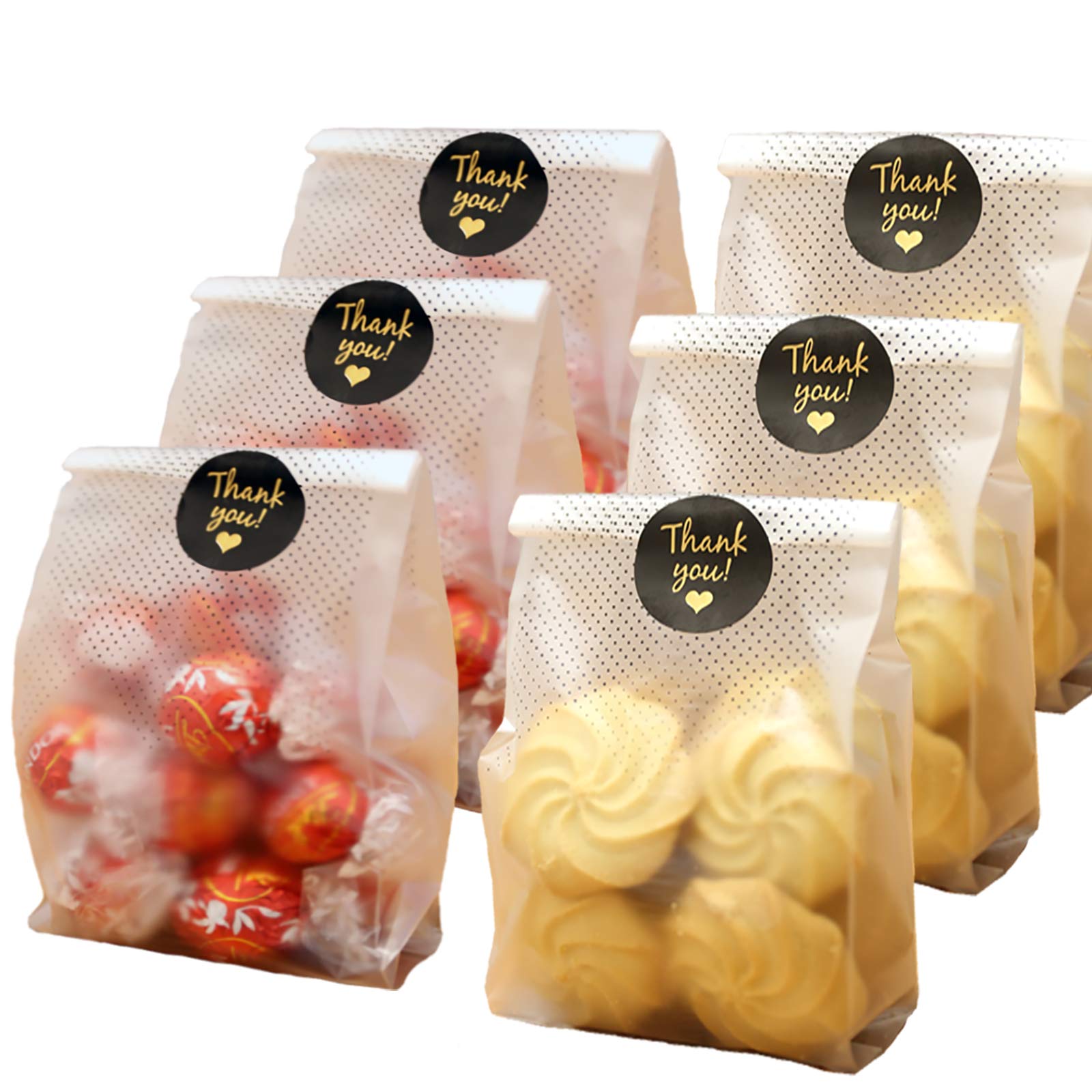 Sailing-Go 100 Pcs./Pack Translucent Plastic Bags For Cookie,Cake,Chocolate,Candy,Snack Wrapping Good For Bakery Party With Than