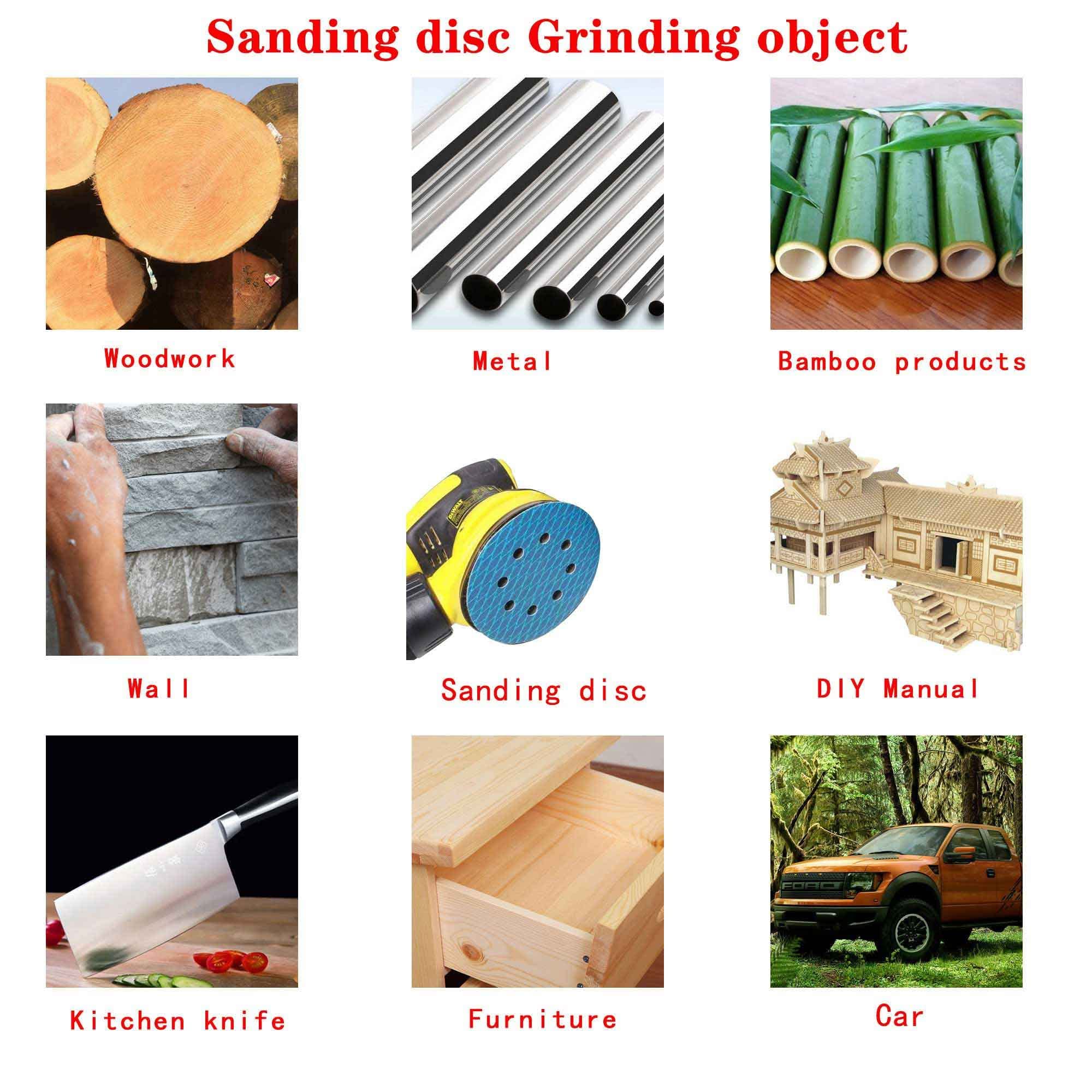 Orbital Sander Sandpaper 5 Inch 8 Hole Sanding Disc Hook And Loop Pads Sand Paper 120 Grit For Wood Metal 70 Pcs Blue Aluminum O