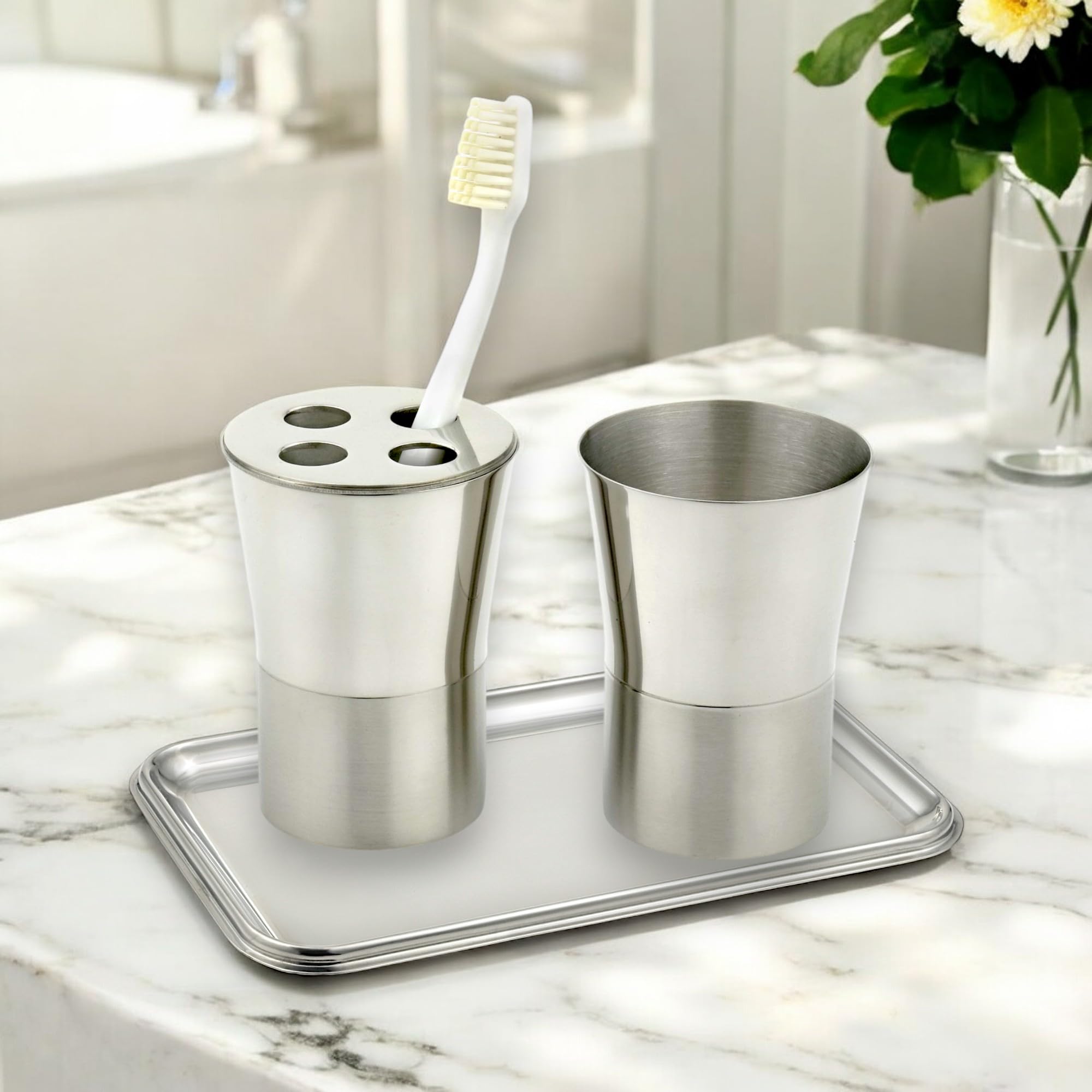 Stainlesslux 75110 Brilliant Stainless Steel Small Rectangle Tray - Quality Serveware For Your Home
