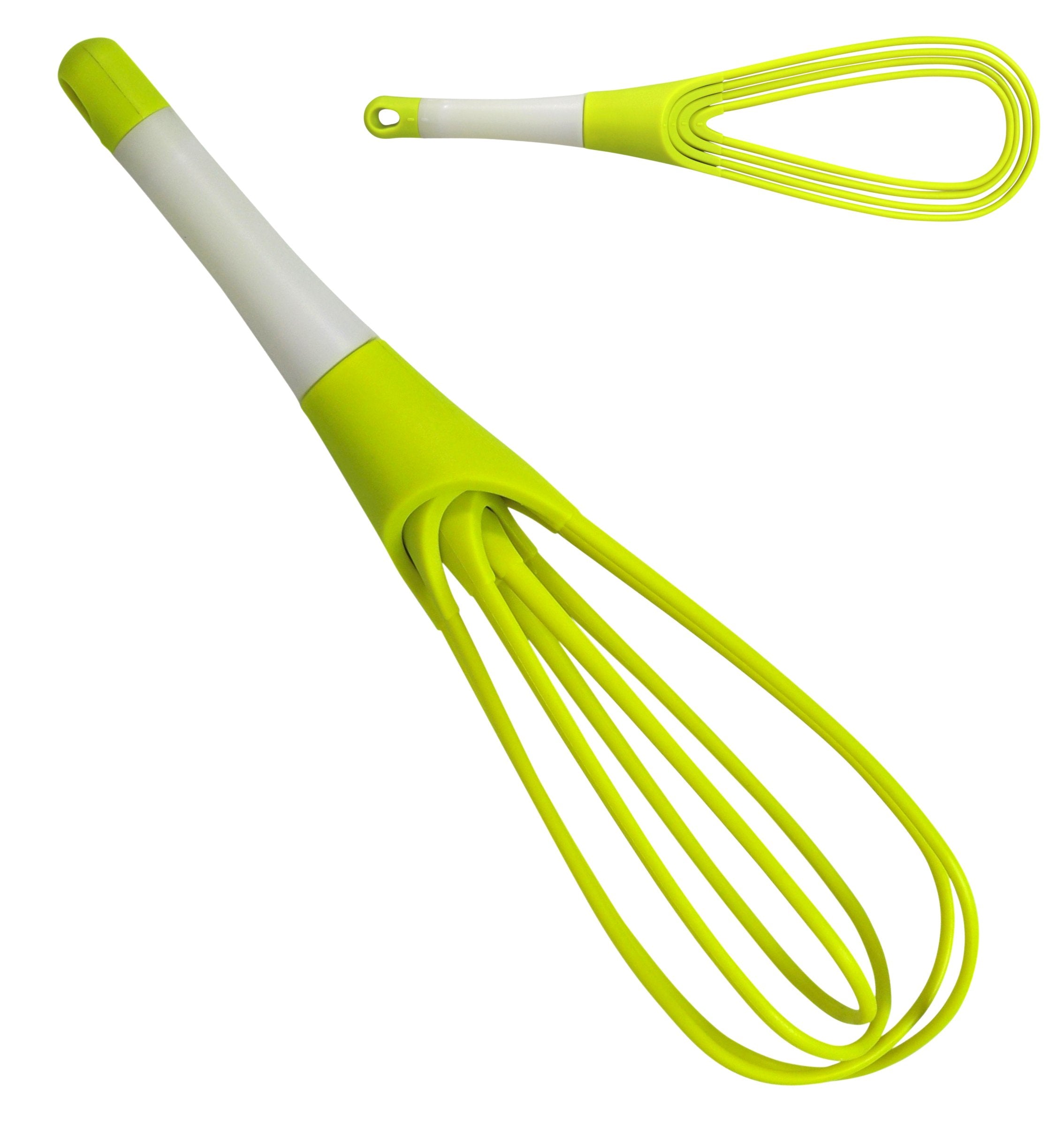 Iconikal 12-Inch Collapsible 2-In-1 Balloon/Flat Whisk, Green