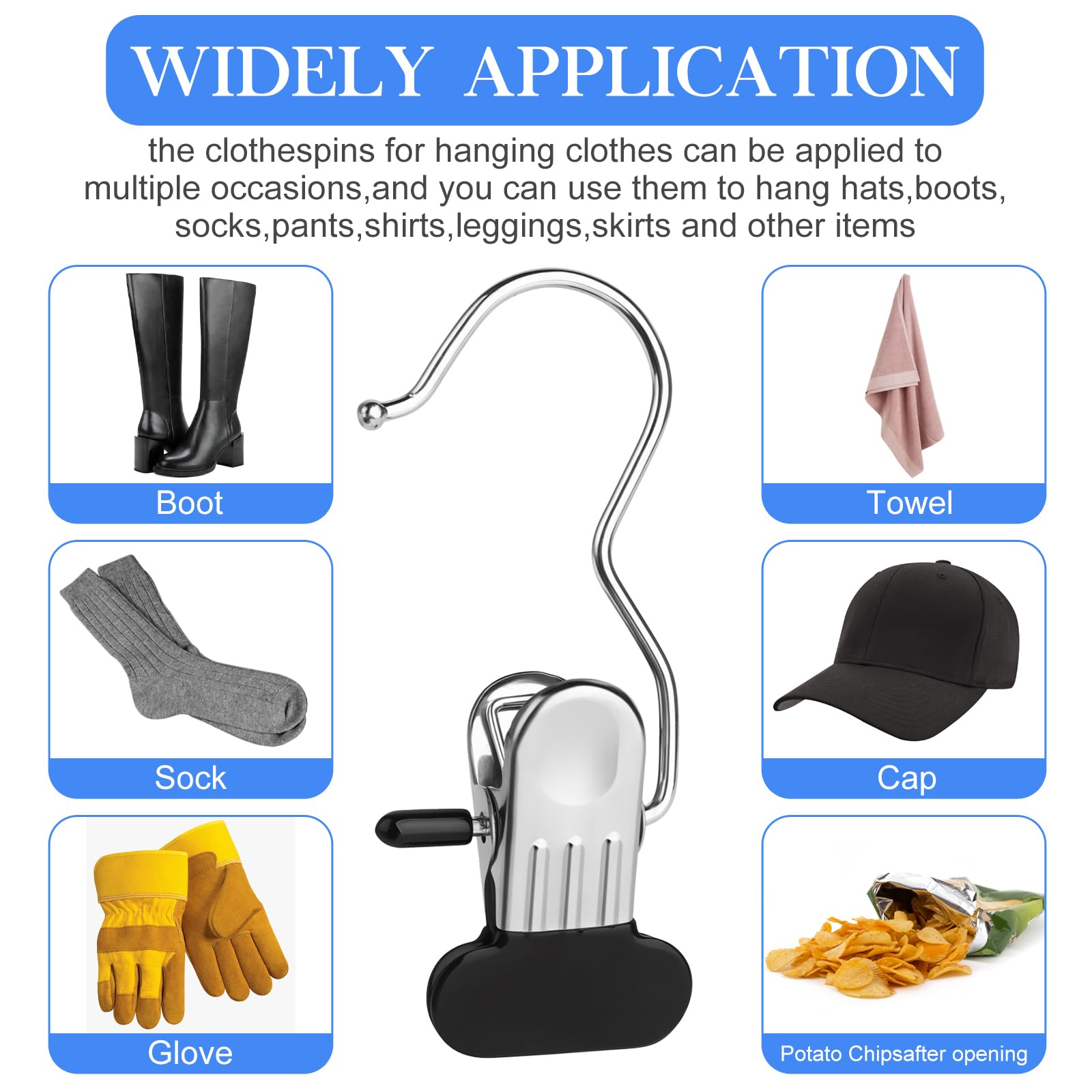 Clothes Pins 25-Pack Laundry Hook Hangers Clothes Hanger Clips For Closet Organizer Socks Towels Clips Heavy Duty Clothespins Bu