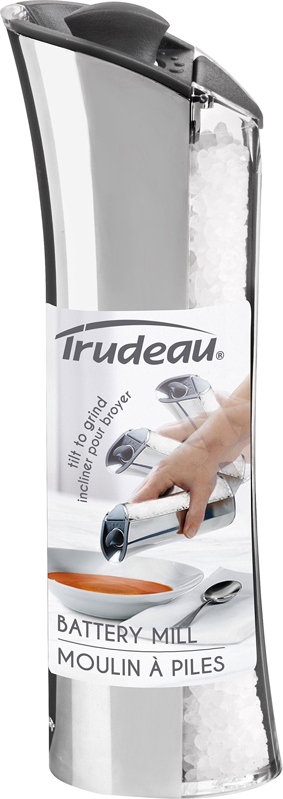 Trudeau 8'' Chrome Graviti Plus Salt Mill