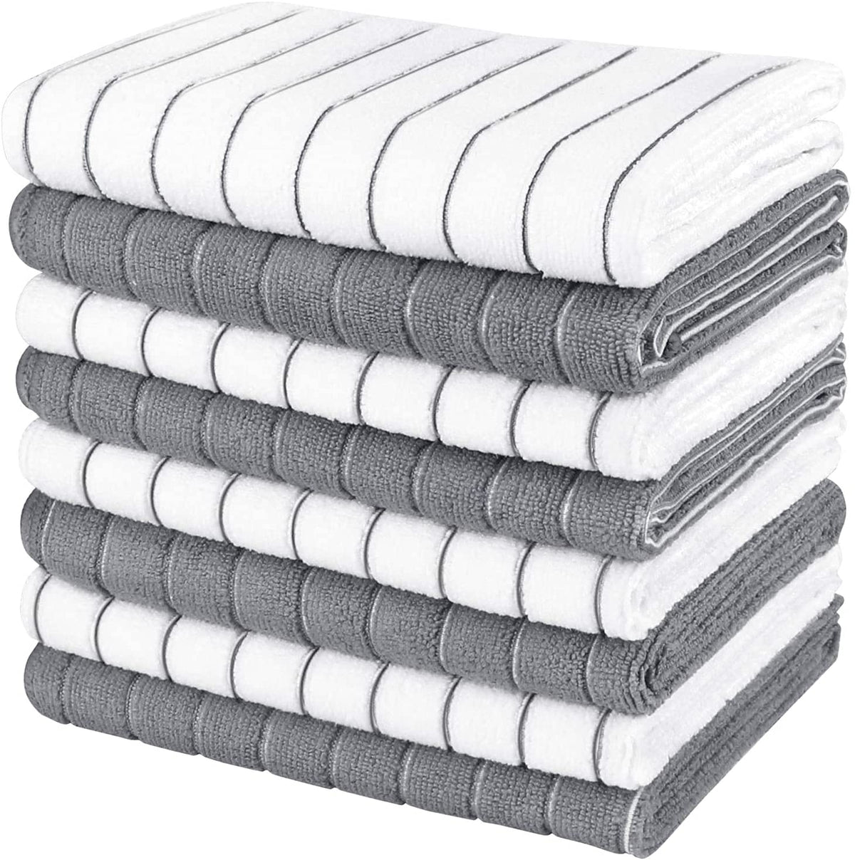 Aidea Microfiber Kitchen Towels-8Pk, Super Soft And Absorbent Kitchen Dish Towels, Multi-Purpose Microfiber Kitchen Towels For H