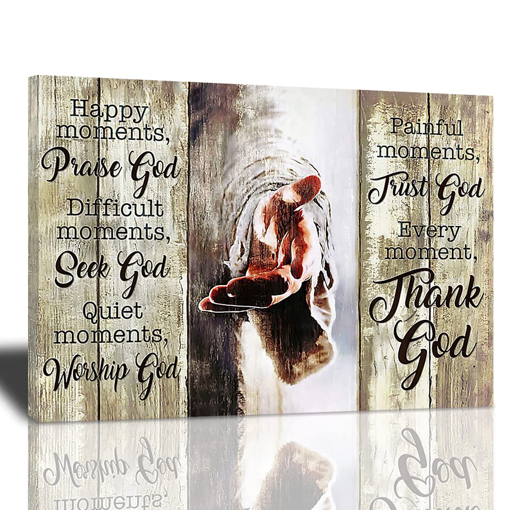 Amazing Jesus Poster Christian Religious Canvas Wall Art Every Moment Thank God Painting Christ Pictures Prints Hand Of God Artw