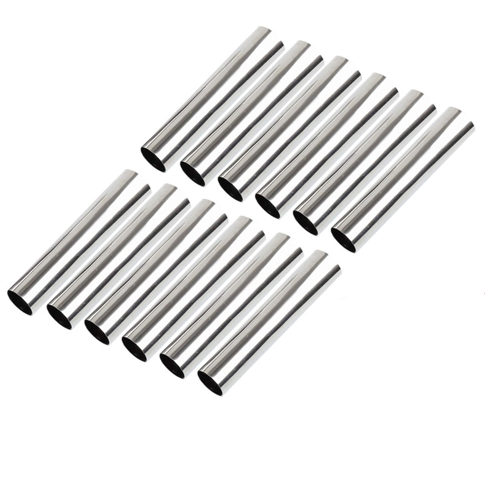 Fantasyday Non-Stick Cream Horn Molds Stainless Steel, 4.92 Inch Large Size Cannoli Tubes Kit Pack Of 12 Baking Cones Pastry Rol