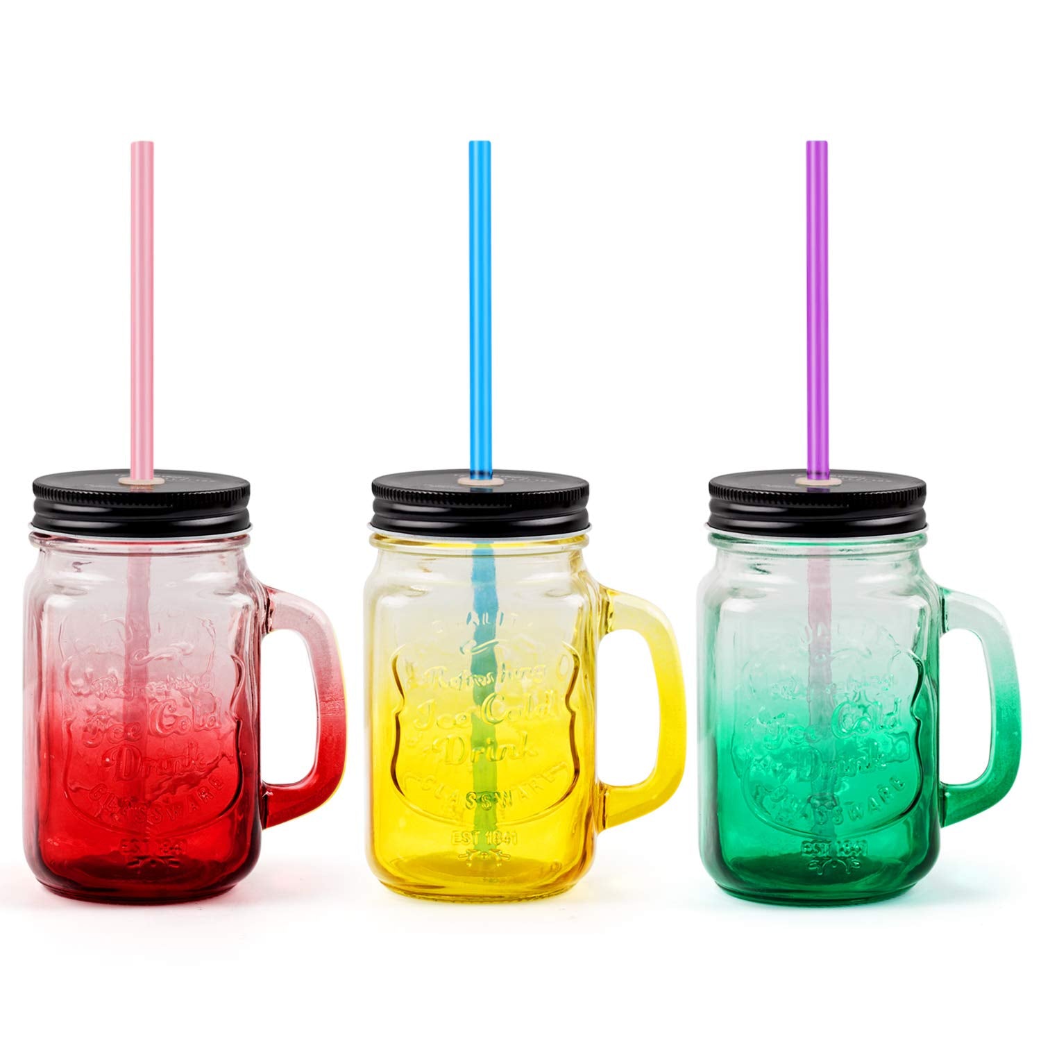 12 Pieces 10 Inches Reusable Plastic Straws for Tall Cups and Tumblers  BPA-Free Unbreakable Clear Colored Replacement Drinking Straws with 1 Cleaning Brush  Not Dishwasher Safe