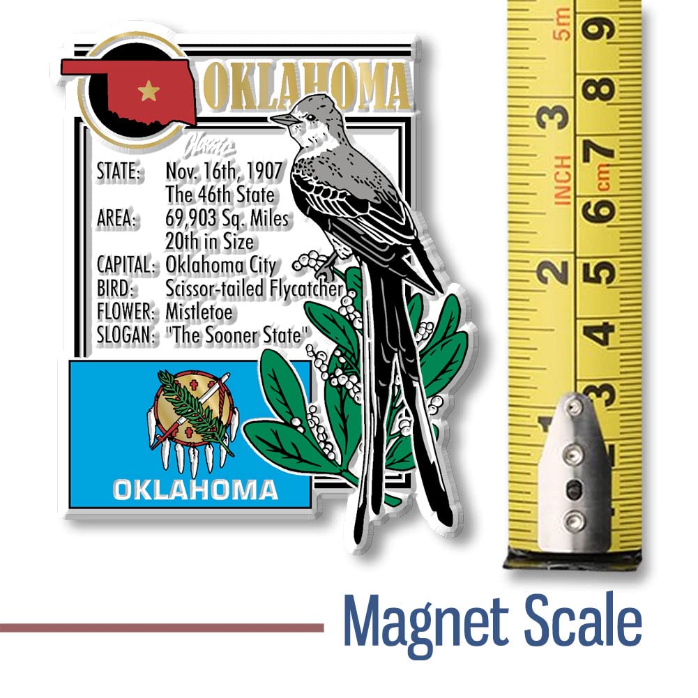 Oklahoma State Montage Magnet By Classic Magnets, 3.1'' X 3.2'', Collectible Souvenirs Made In The Usa