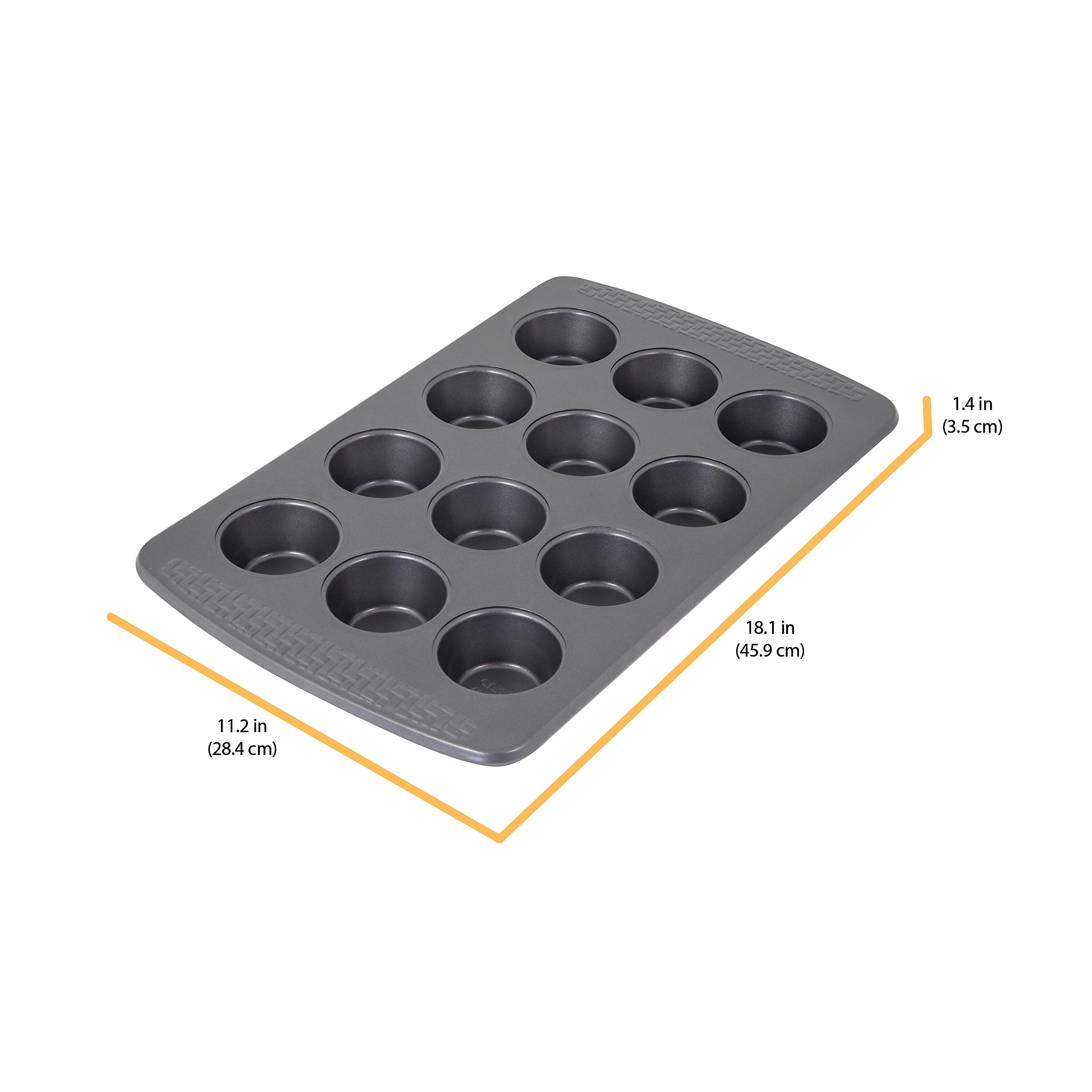 Chicago Metallic Everyday Non-Stick 12 Cup Muffin And Cupcake Pan. Perfect For Creating Evenly Sized Muffins, Cupcakes, Egg Cups