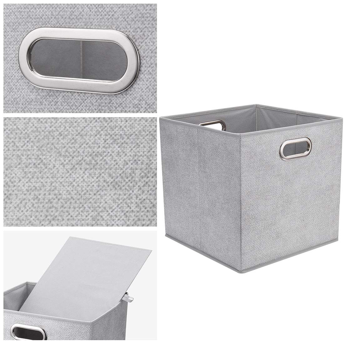 I Bkgoo Cloth Storage Bins Set Of 4 Thick Fabric Drawers Foldable Cubes Basket Organizer Container With Dual Metal Handles For S